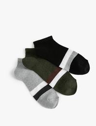 3'lü Patik Çorap Seti Çok Renkli