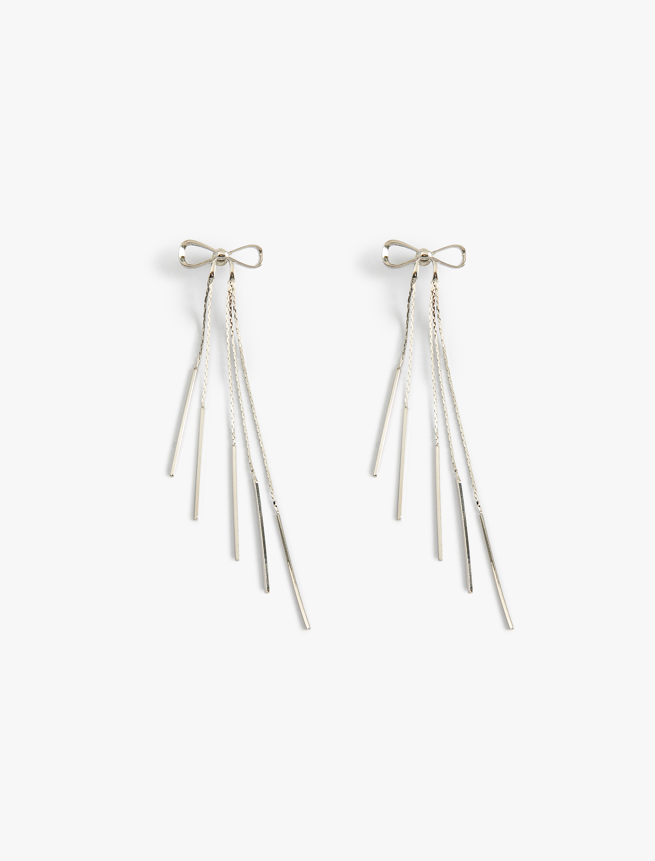  Kadın Fiyonk Küpe Sallantılı Zincir Detaylı Çelik Karışımlı