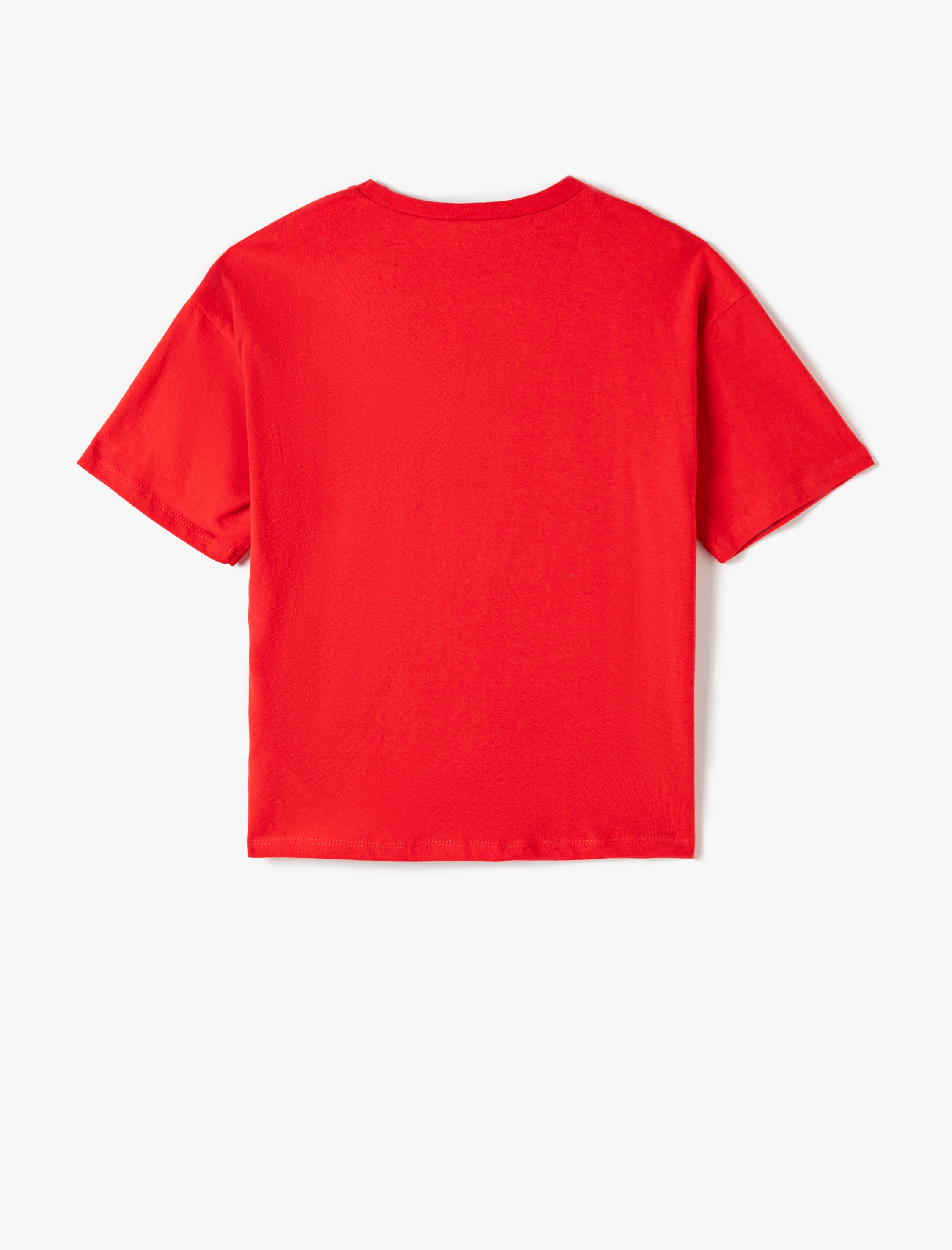  Kız Çocuk Tişört Kısa Kollu Çiçek Baskılı Bisiklet Yaka Pamuklu