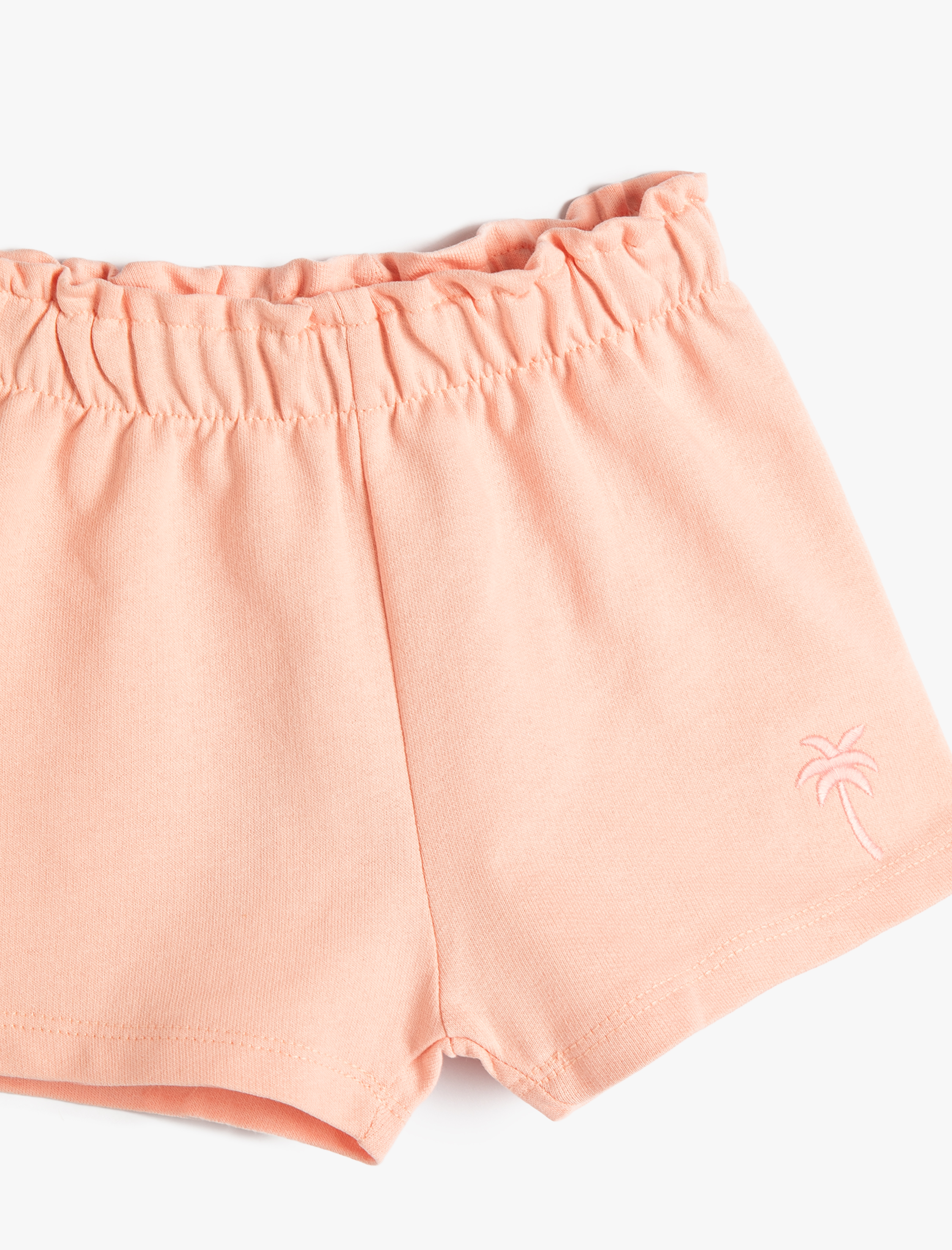  Kız Bebek Basic Şort Beli Lastikli İşleme Detaylı Pamuklu