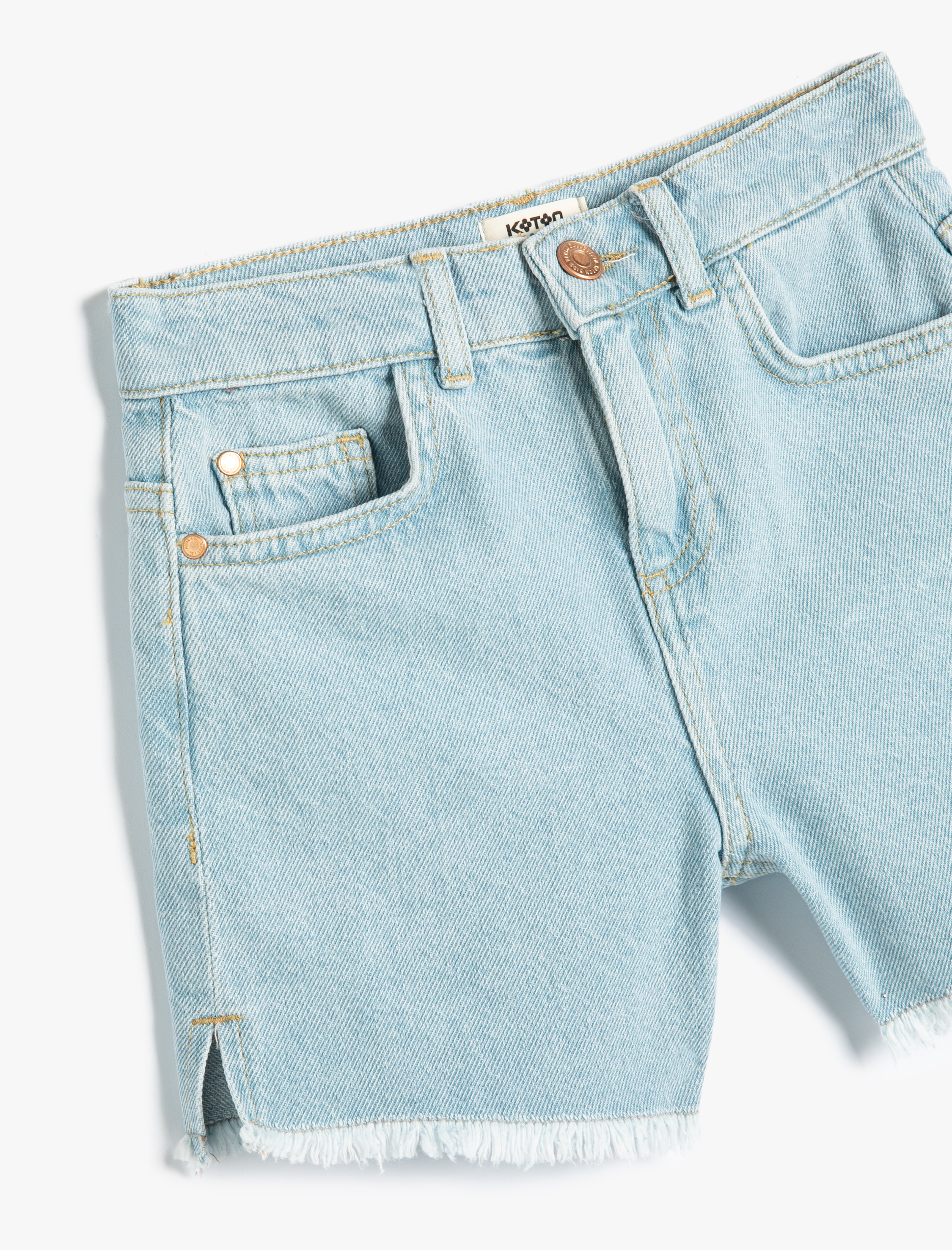 Kız Çocuk Basic Kot Şort Püskül Detaylı Pamuklu