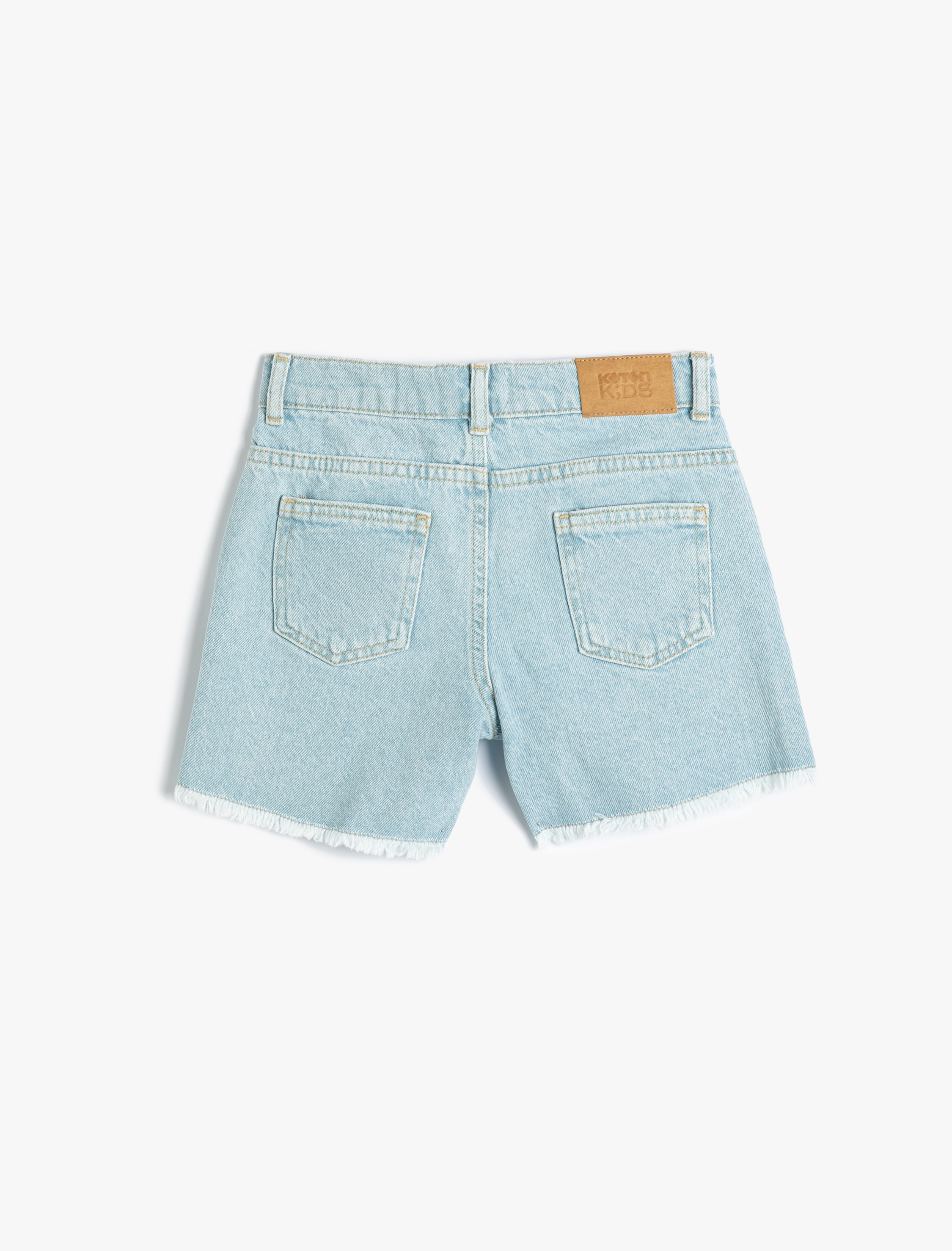 Kız Çocuk Basic Kot Şort Püskül Detaylı Pamuklu