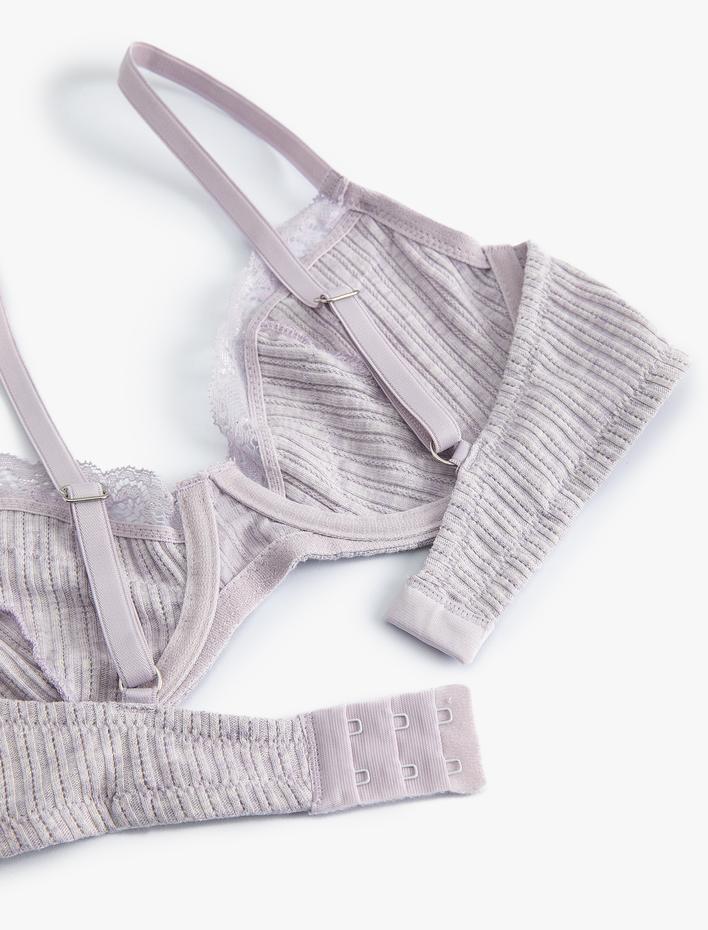  Balenli Dolgusuz Sütyen Dantel Detaylı