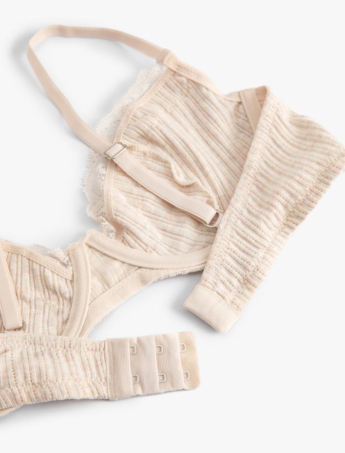  Balenli Dolgusuz Sütyen Dantel Detaylı