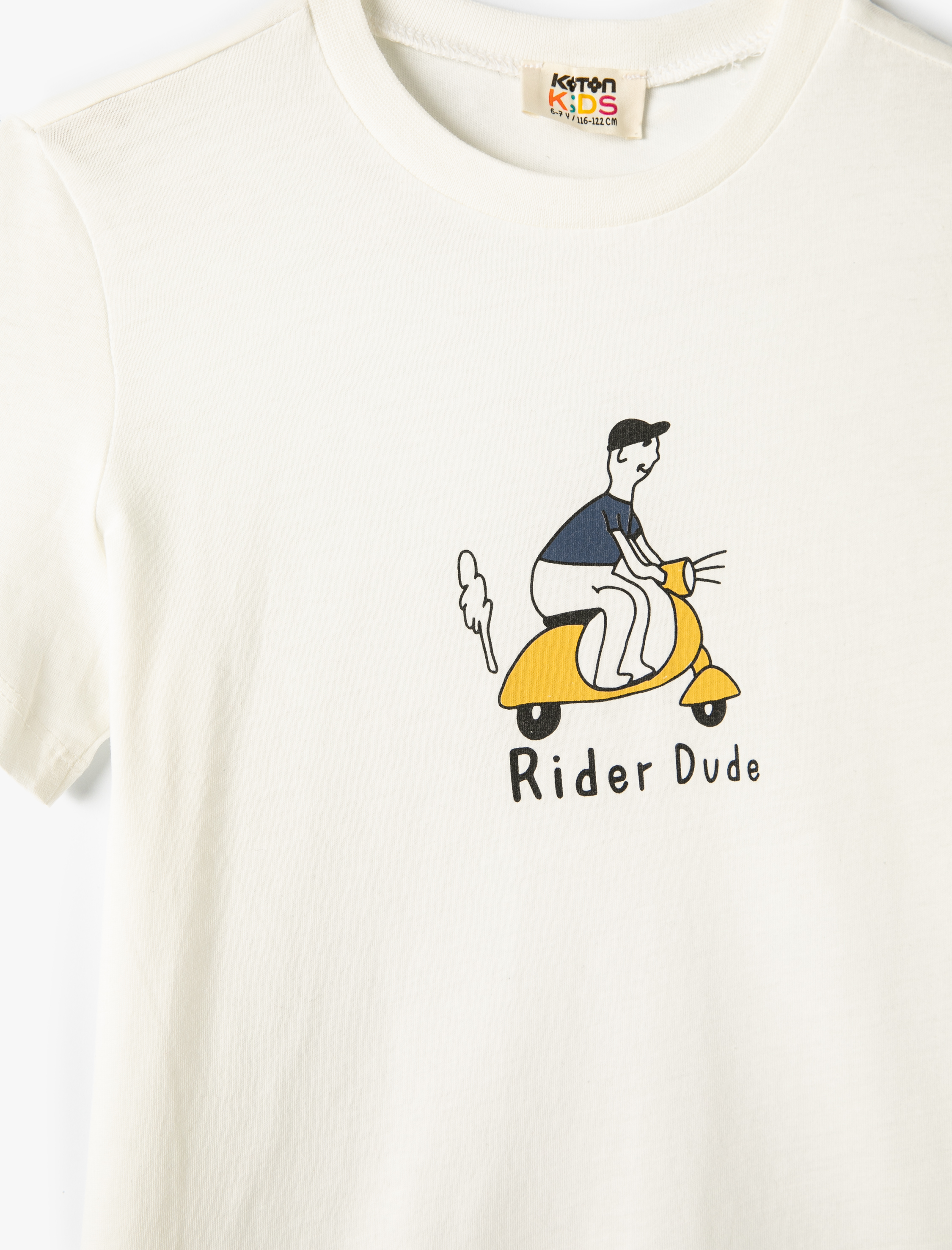  Erkek Çocuk Tişört Kısa Kollu Motosiklet Temalı Bisiklet Yaka Pamuklu