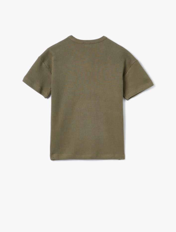 Erkek Çocuk Tişört Kısa Kollu Bisiklet Yaka Slogan Baskılı Pamuklu