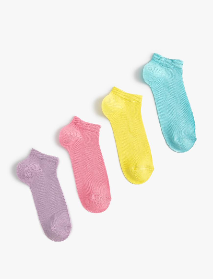  Kız Çocuk 4'lü Basic Çorap Seti Pamuklu