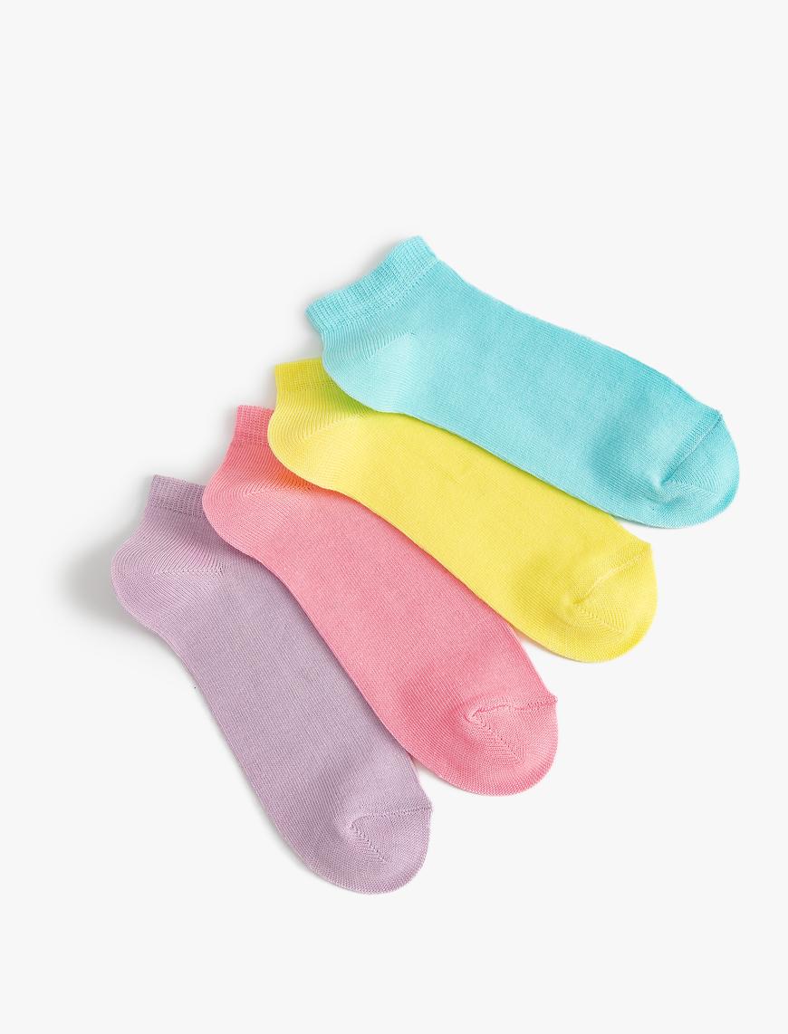  Kız Çocuk 4'lü Basic Çorap Seti Pamuklu