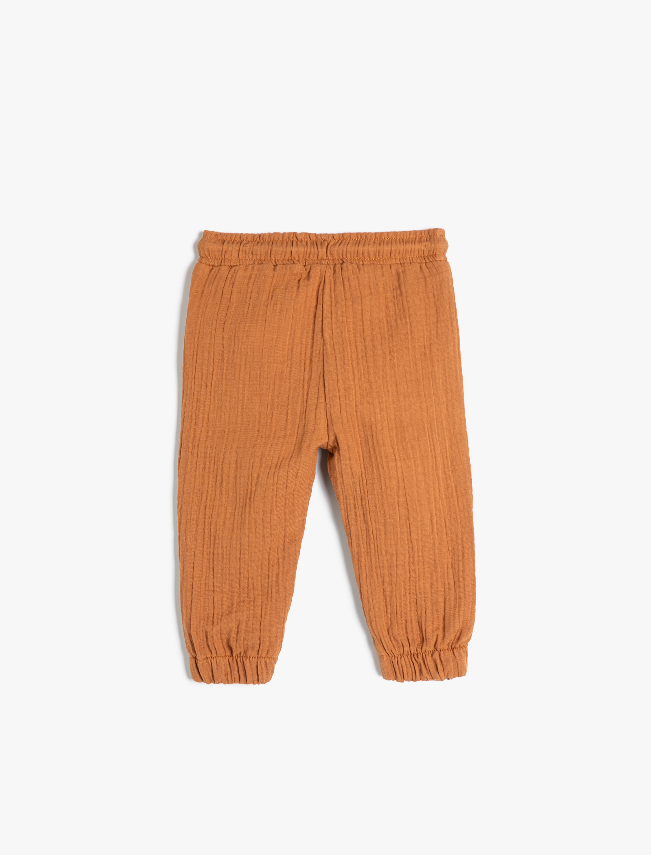  Erkek Bebek Jogger Pantolon Müslin Kumaş Cep Detaylı Beli Lastikli Dokulu