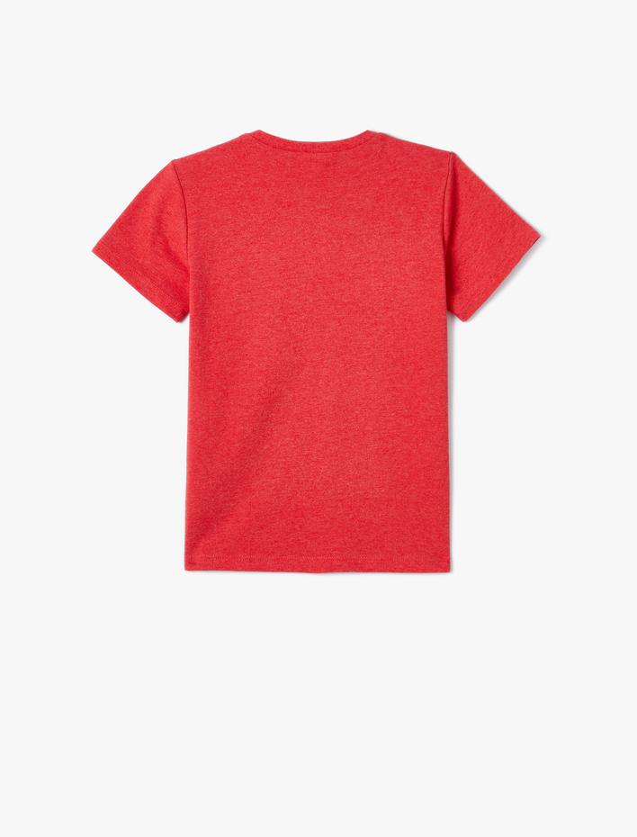 Erkek Çocuk Tişört Kısa Kollu Bisiklet Yaka Kabartma Baskılı