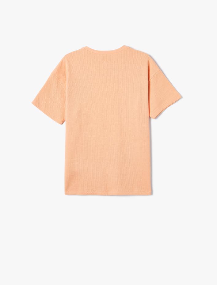 Erkek Çocuk Tişört Kısa Kollu Kaykay Baskılı Bisiklet Yaka Dokulu Pamuklu