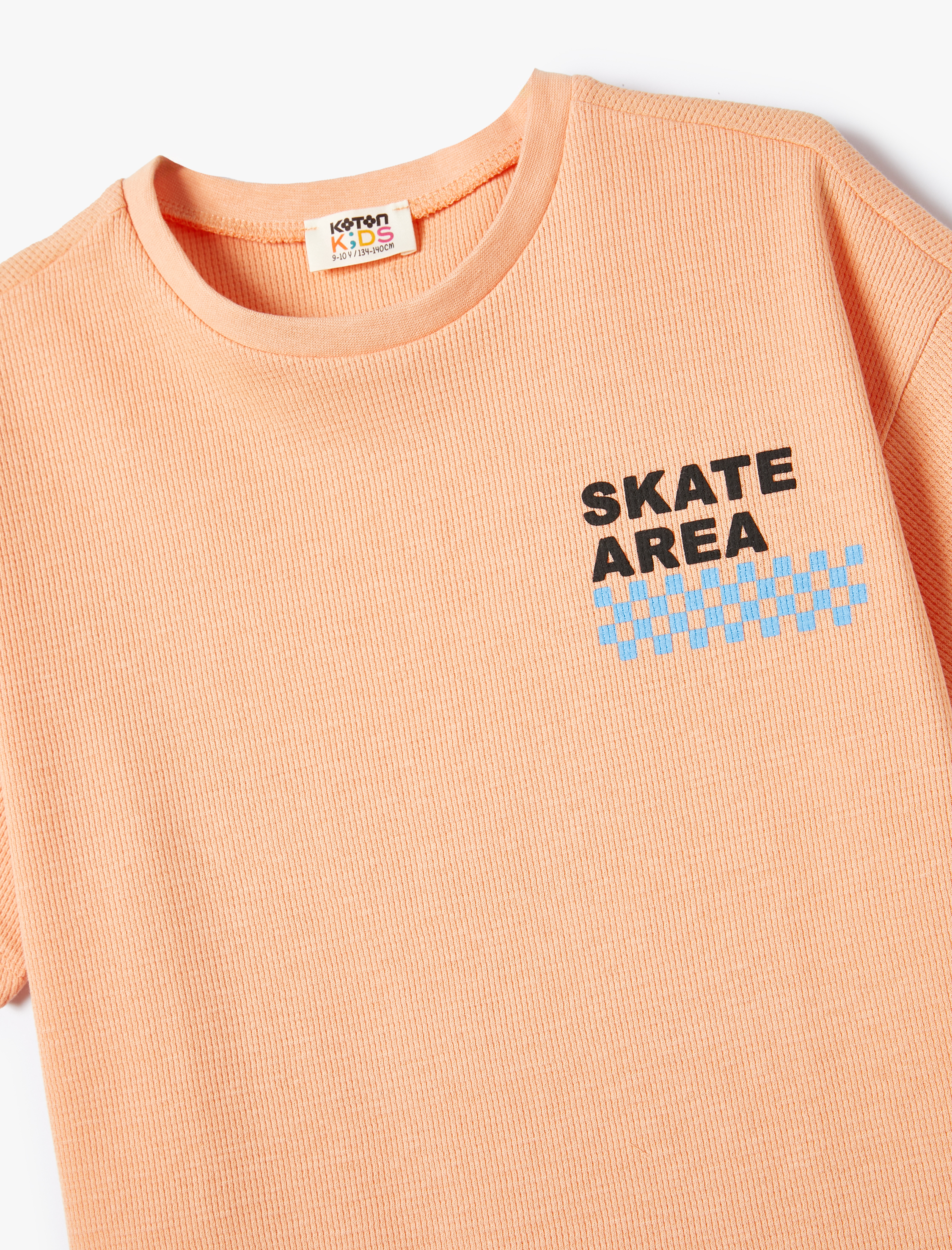  Erkek Çocuk Tişört Kısa Kollu Kaykay Baskılı Bisiklet Yaka Dokulu Pamuklu