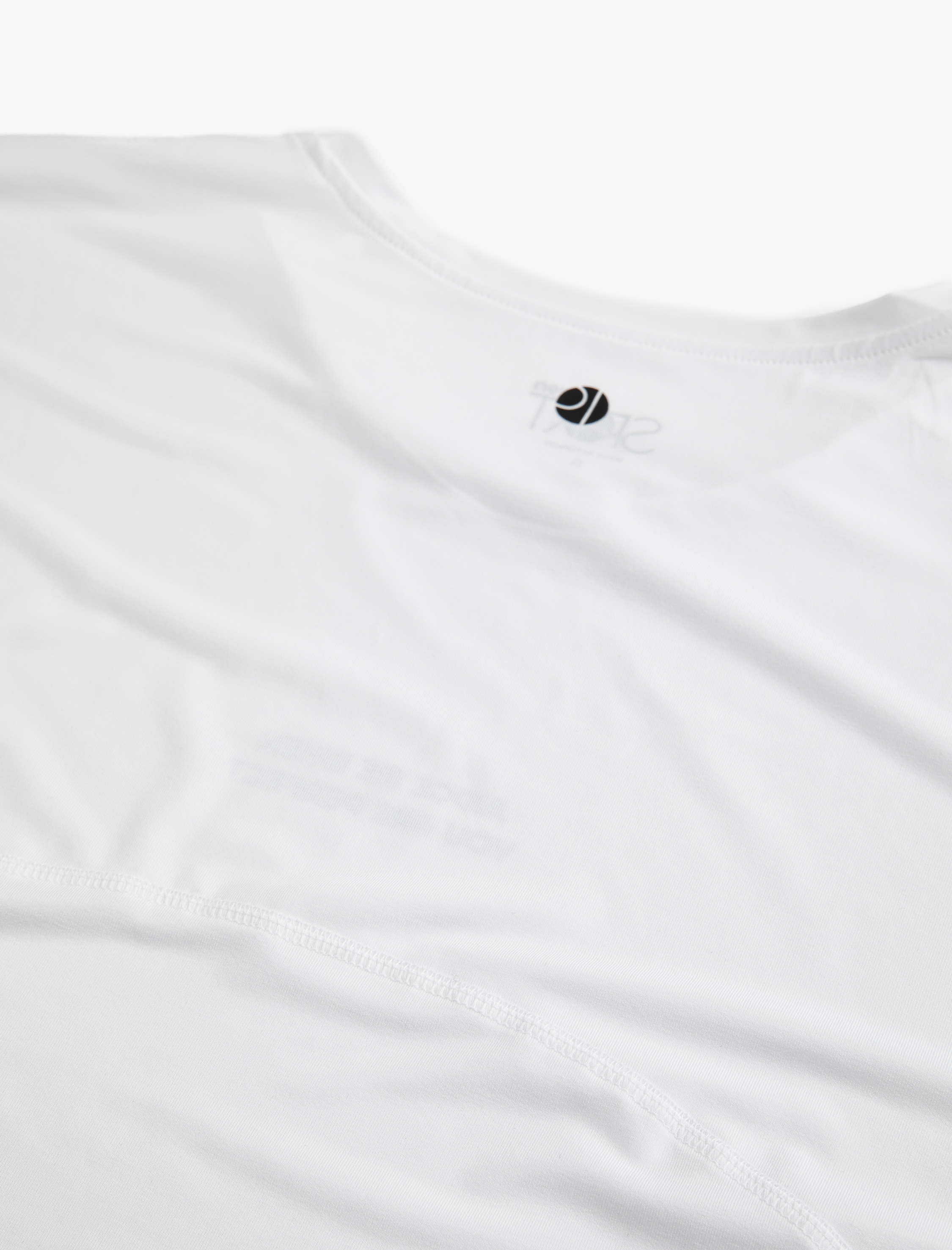   Kolsuz Spor Tişört Düşük Omuz Kalça Boy Bisiklet Yaka