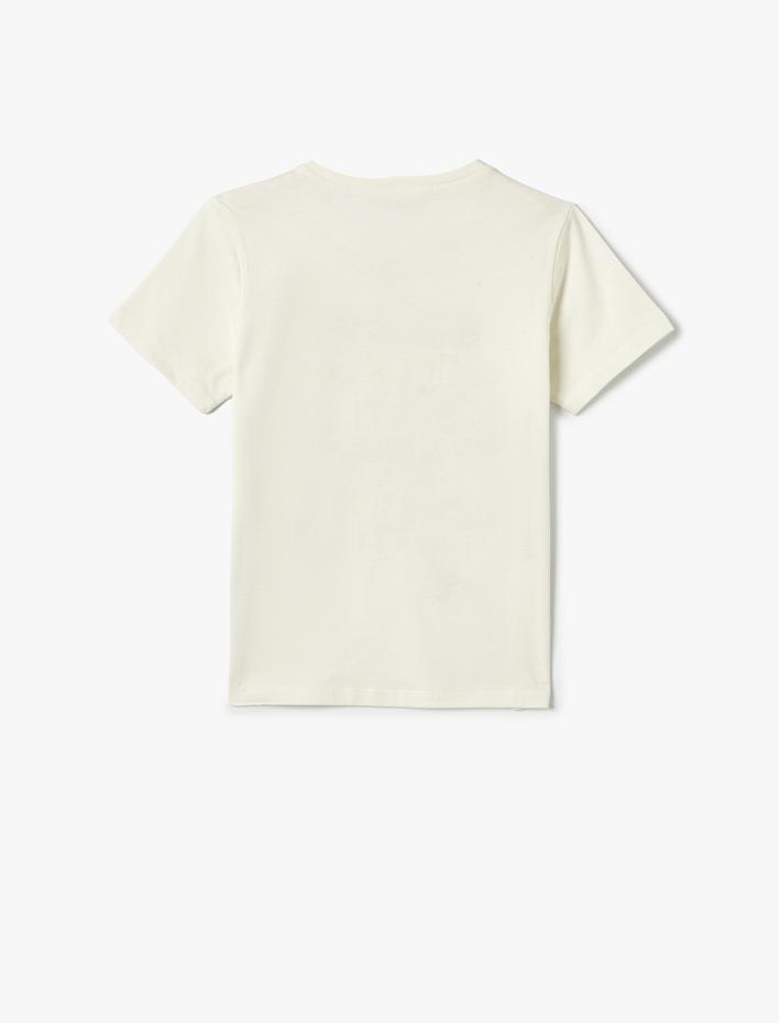 Erkek Çocuk Tişört Basketbol Baskılı Kısa Kollu Pamuklu