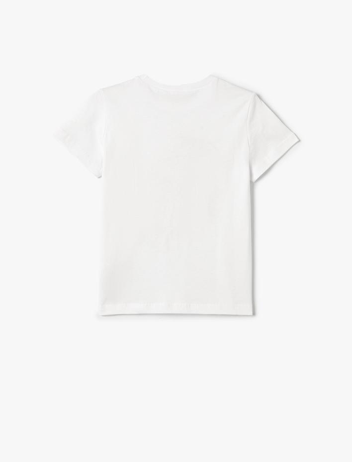 Erkek Çocuk Tişört Kısa Kollu Kaykay Baskılı Bisiklet Yaka Pamuklu