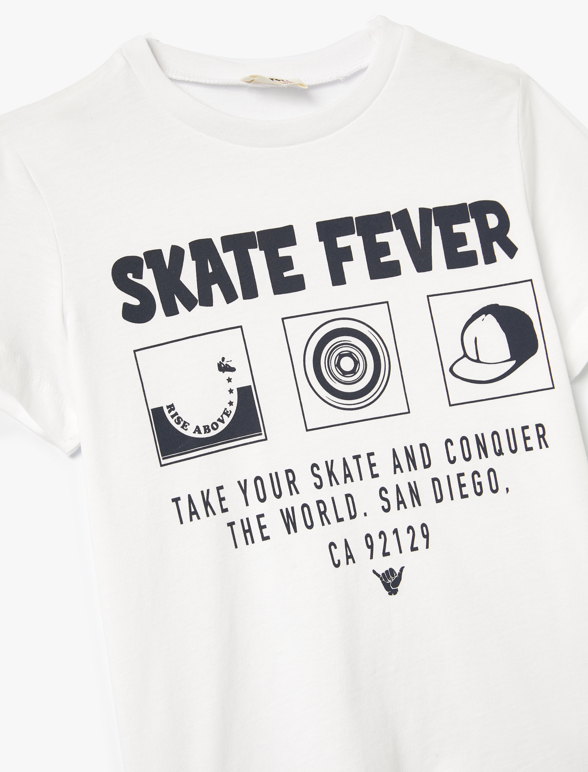  Erkek Çocuk Tişört Kısa Kollu Kaykay Temalı Bisiklet Yaka Pamuklu