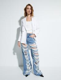 Blazer Tüvit Ceket Gold Düğmeli Kapaklı Cepli