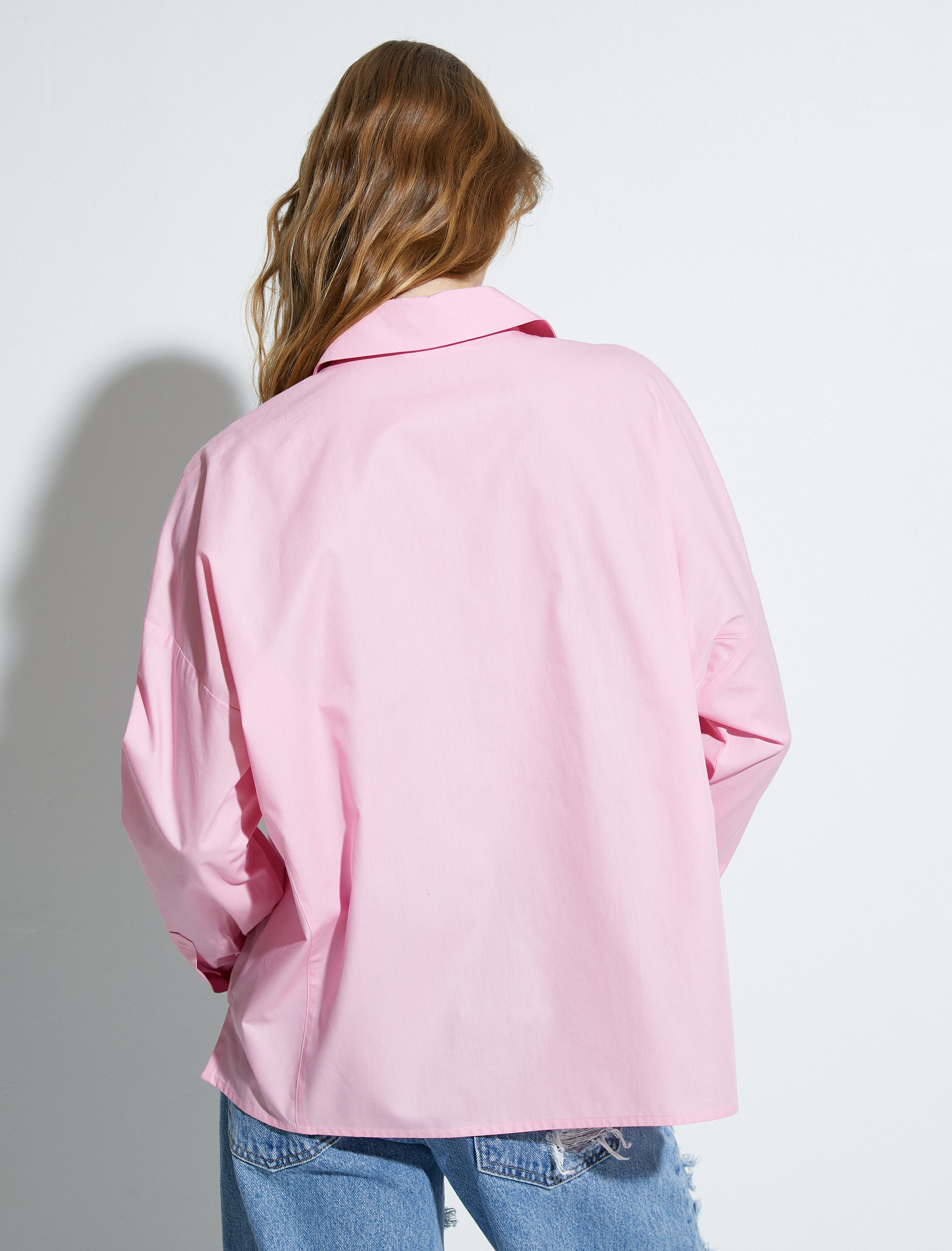   Klasik Poplin Gömlek Uzun Kollu Düğmeli Cep Detaylı Regular Fit