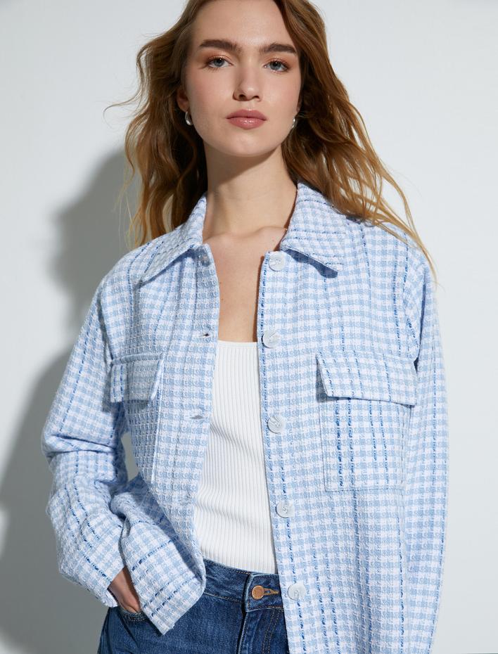  Tüvit Ceket Kapaklı Cepli Düğmeli Manşet Yaka