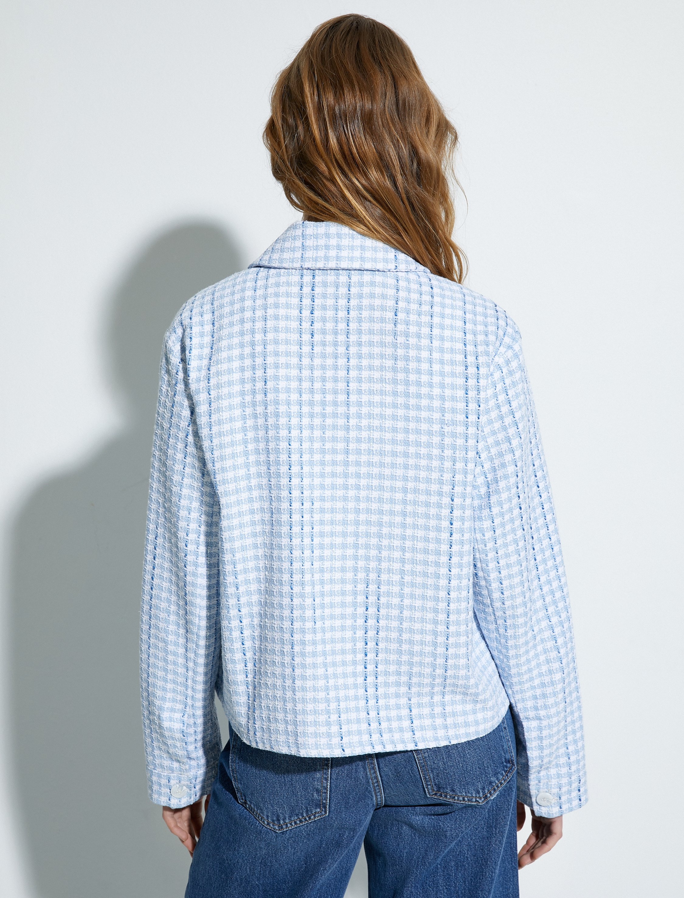   Tüvit Ceket Kapaklı Cepli Düğmeli Manşet Yaka