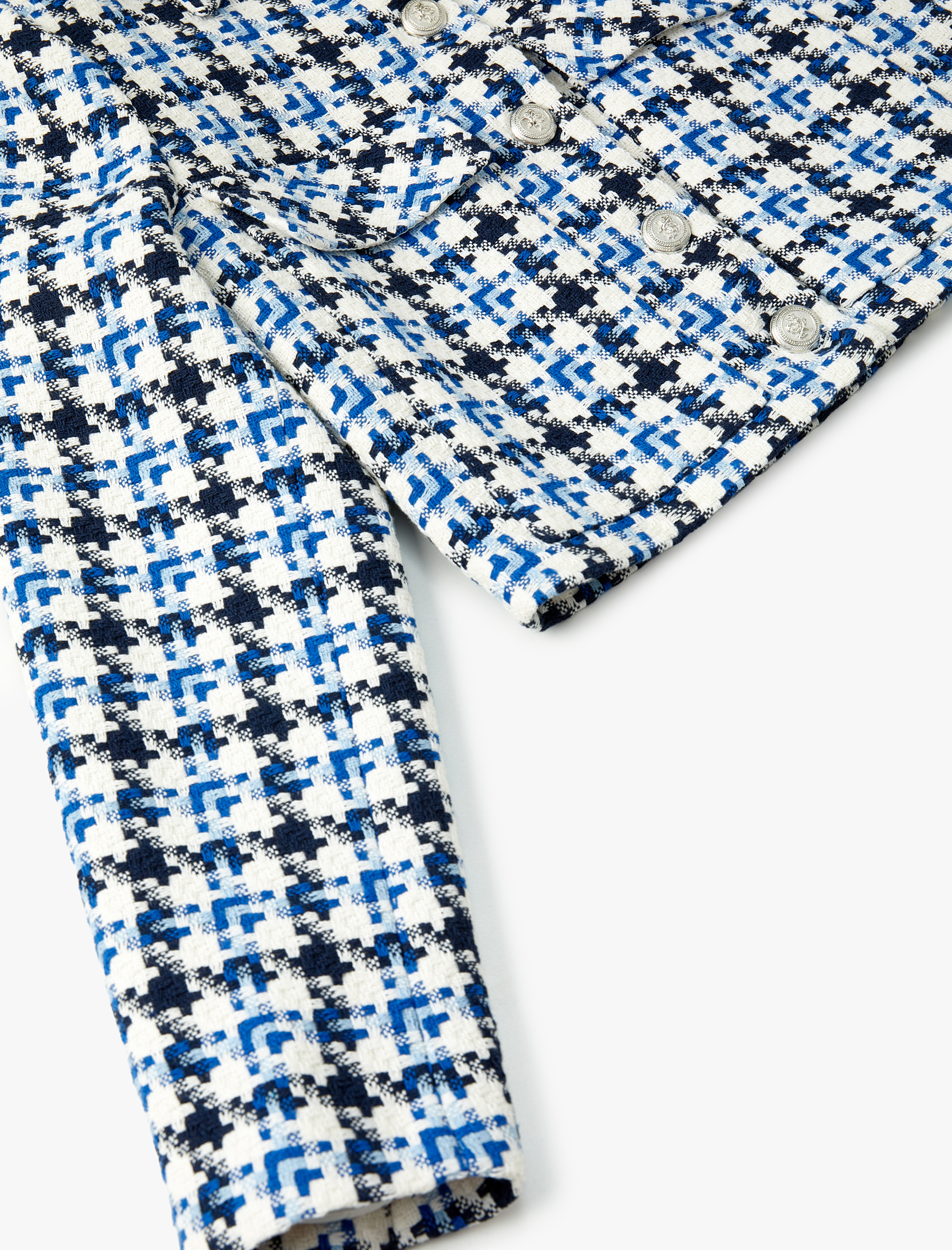   Tüvit Ceket Kapaklı Cepli Düğmeli Manşet Yaka