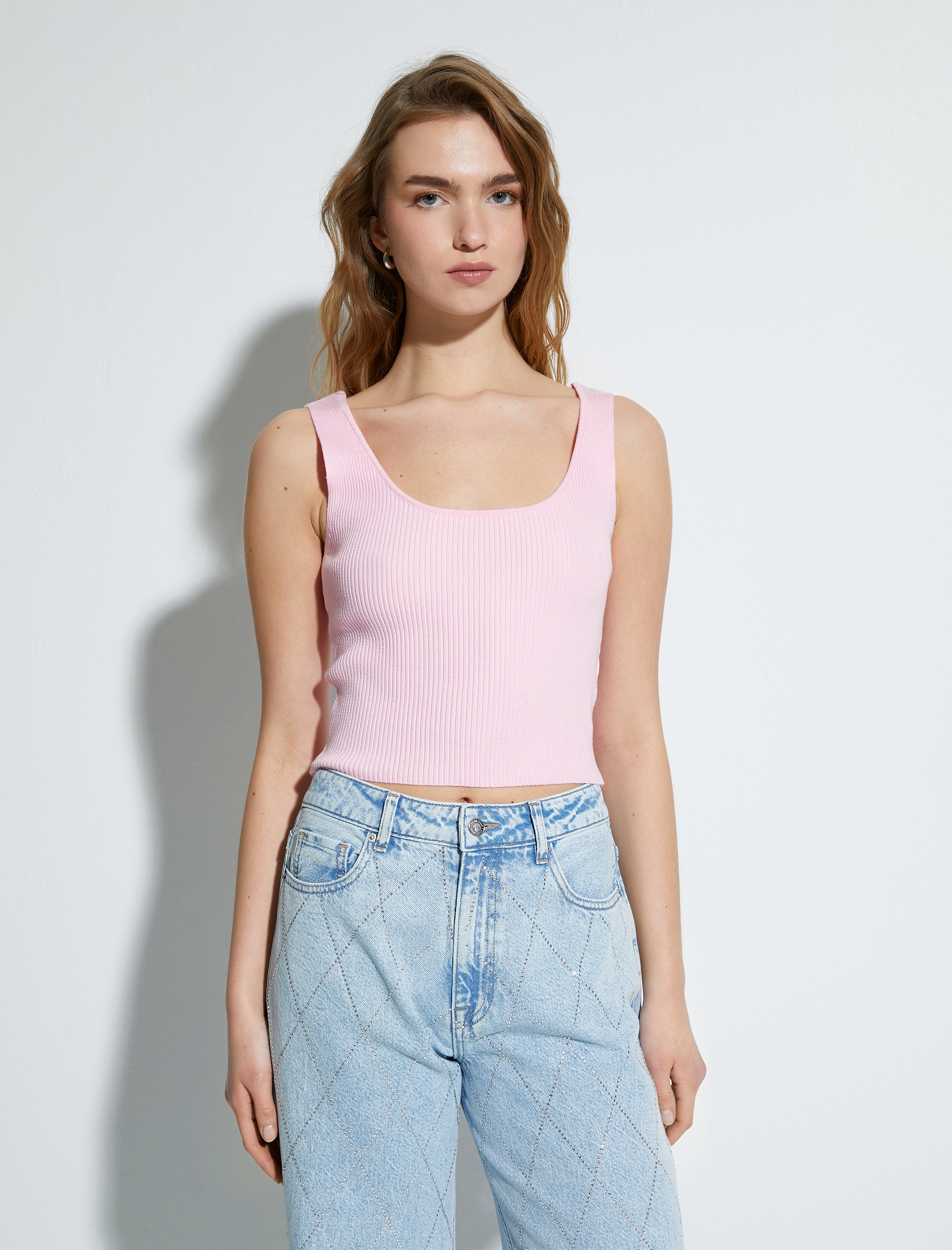   Fitilli Atlet U Yaka Kalın Askılı