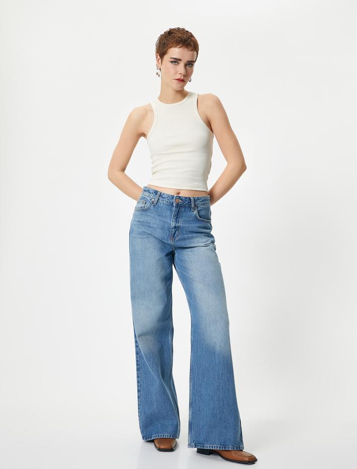  Basic Halter Yaka Atlet Ribanalı Pamuklu