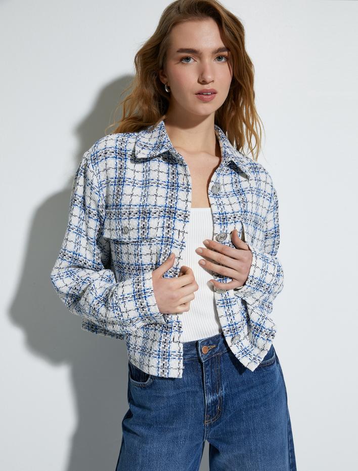  Tüvit Ceket Kapaklı Cepli Metal Düğmeli