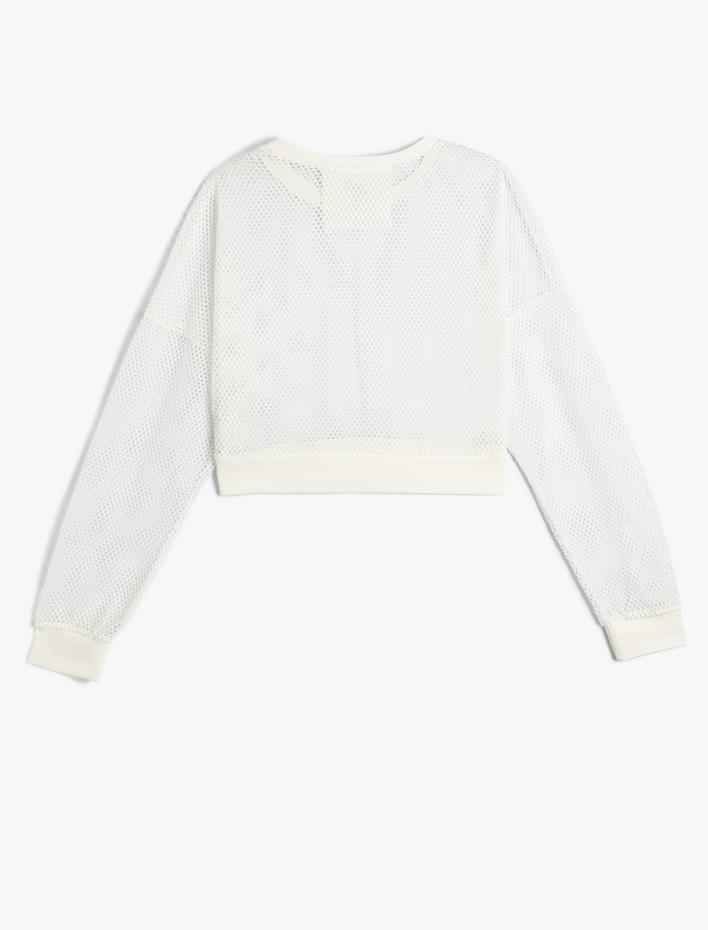  Crop File Tişört Spor Uzun Kollu Bisiklet Yaka