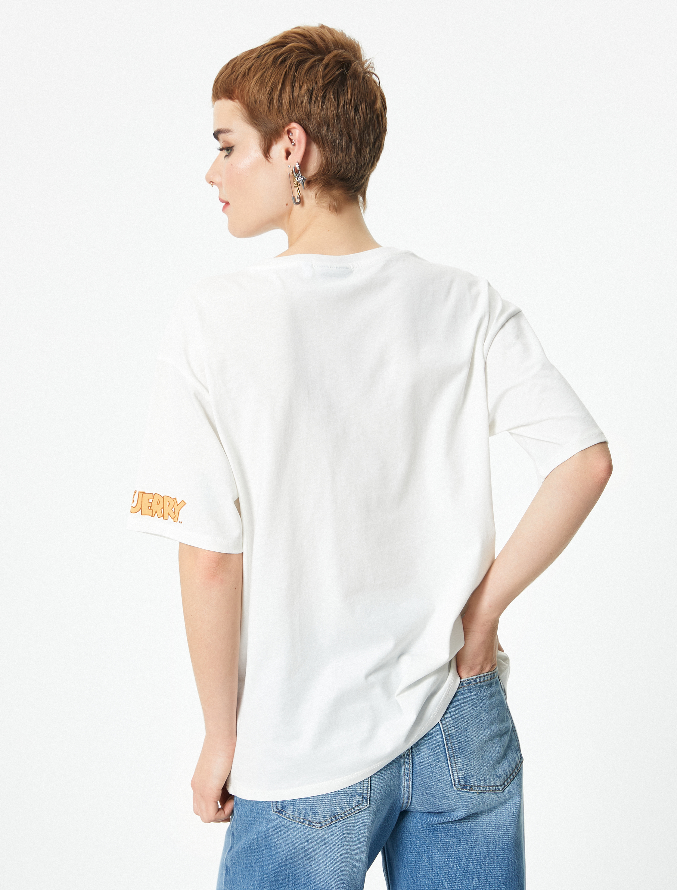   Tom ve Jerry Tişört Lisanslı  Bisiklet Yaka Pamuklu