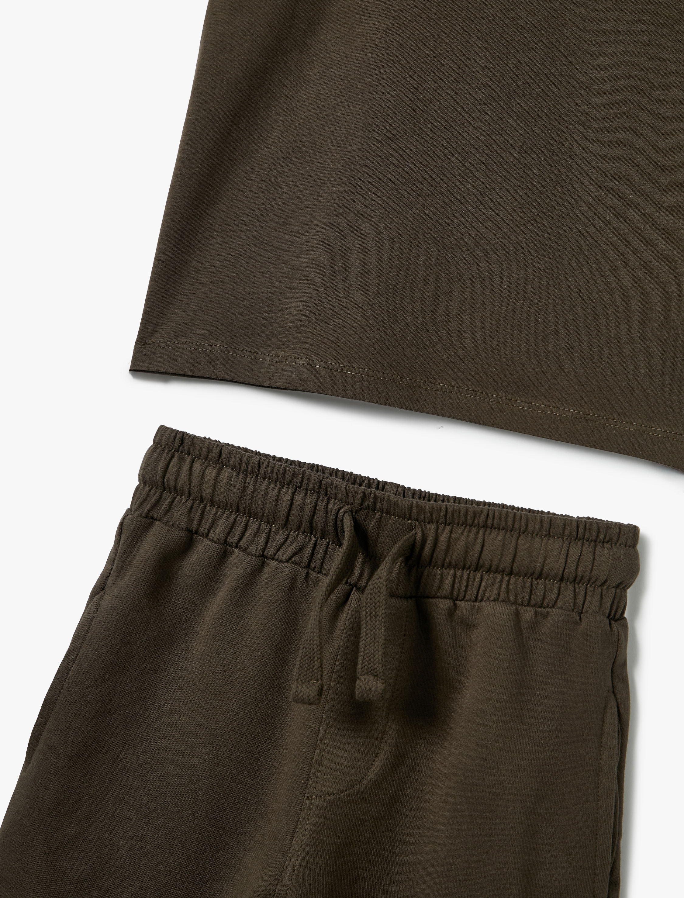  Erkek Çocuk 2'li Basic Tişört Şort Seti Baskı Detaylı