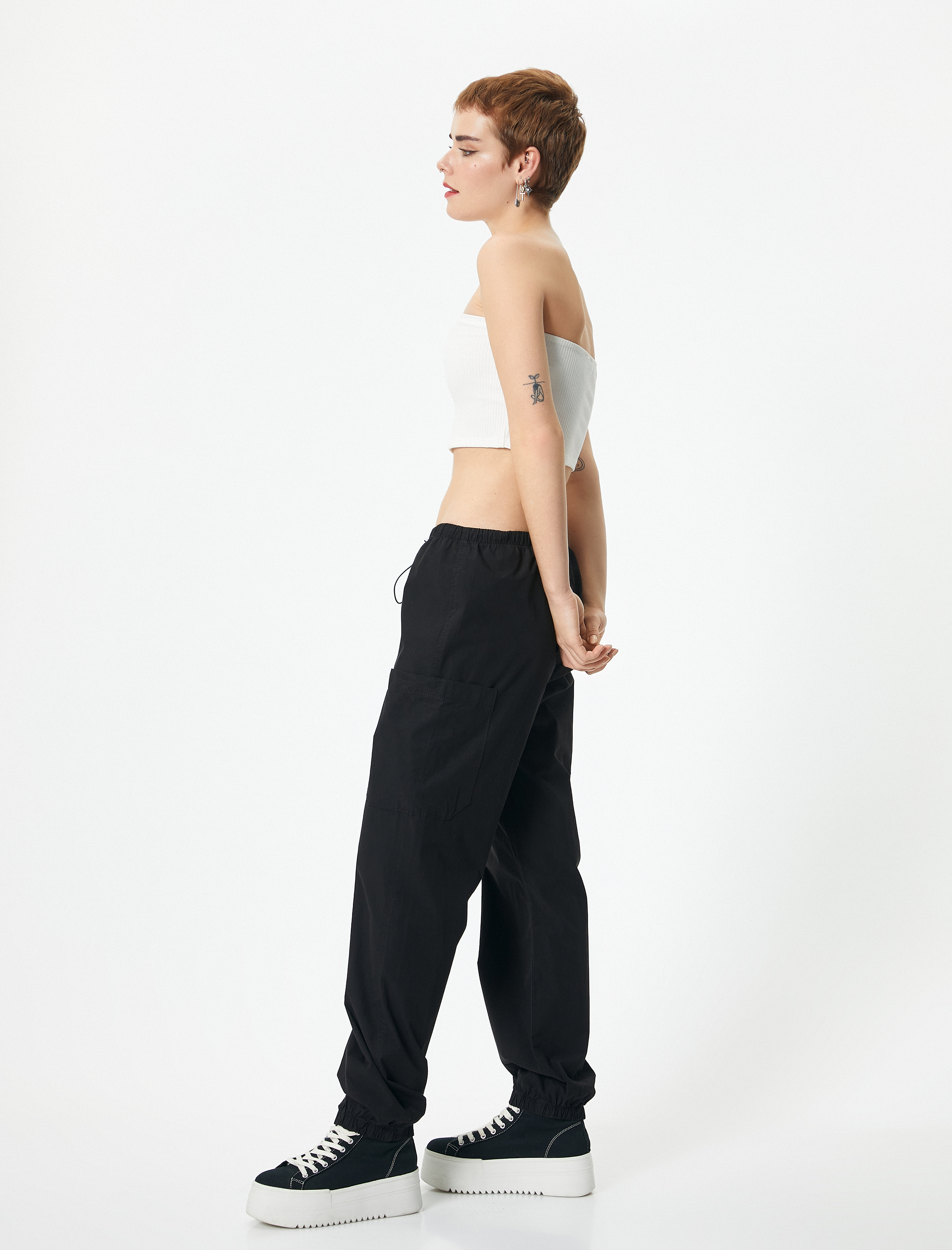   Paraşüt Pantolon Cepli Pamuklu Rahat Kalıp