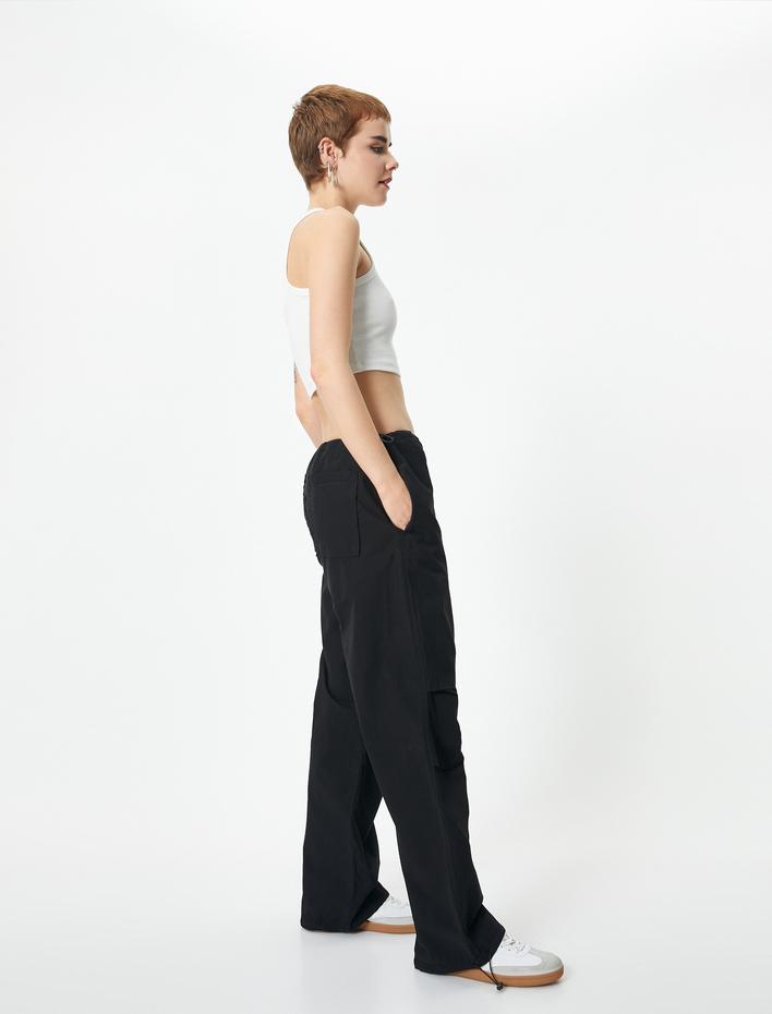  Paraşüt Pantolon Oversize Cepli Pamuklu Rahat Kalıp