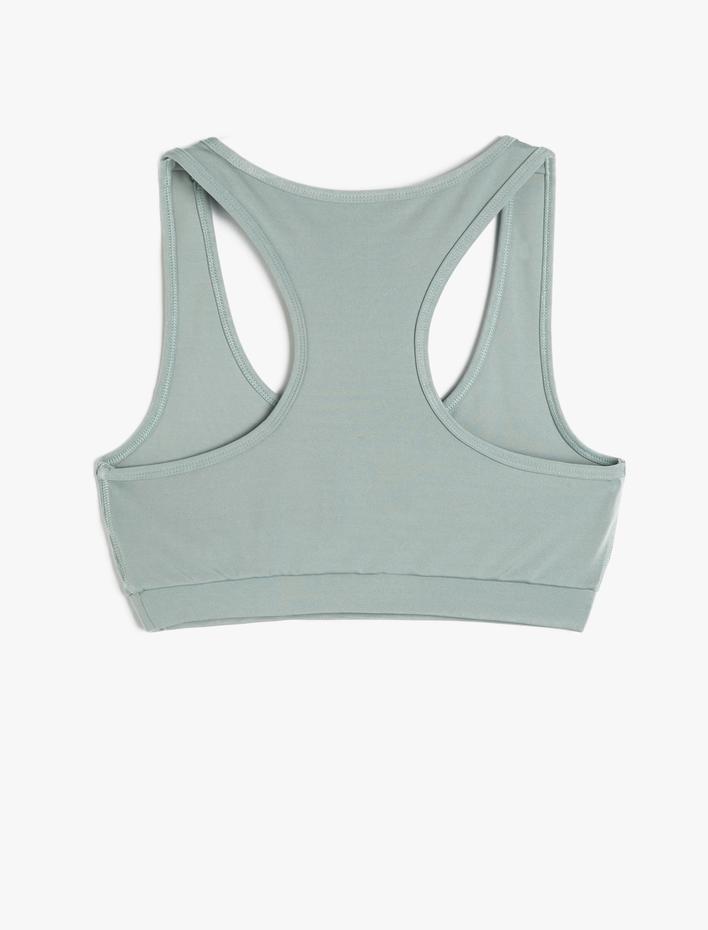  Sporcu Sütyeni Halter Yaka Kapsız Slim Fit