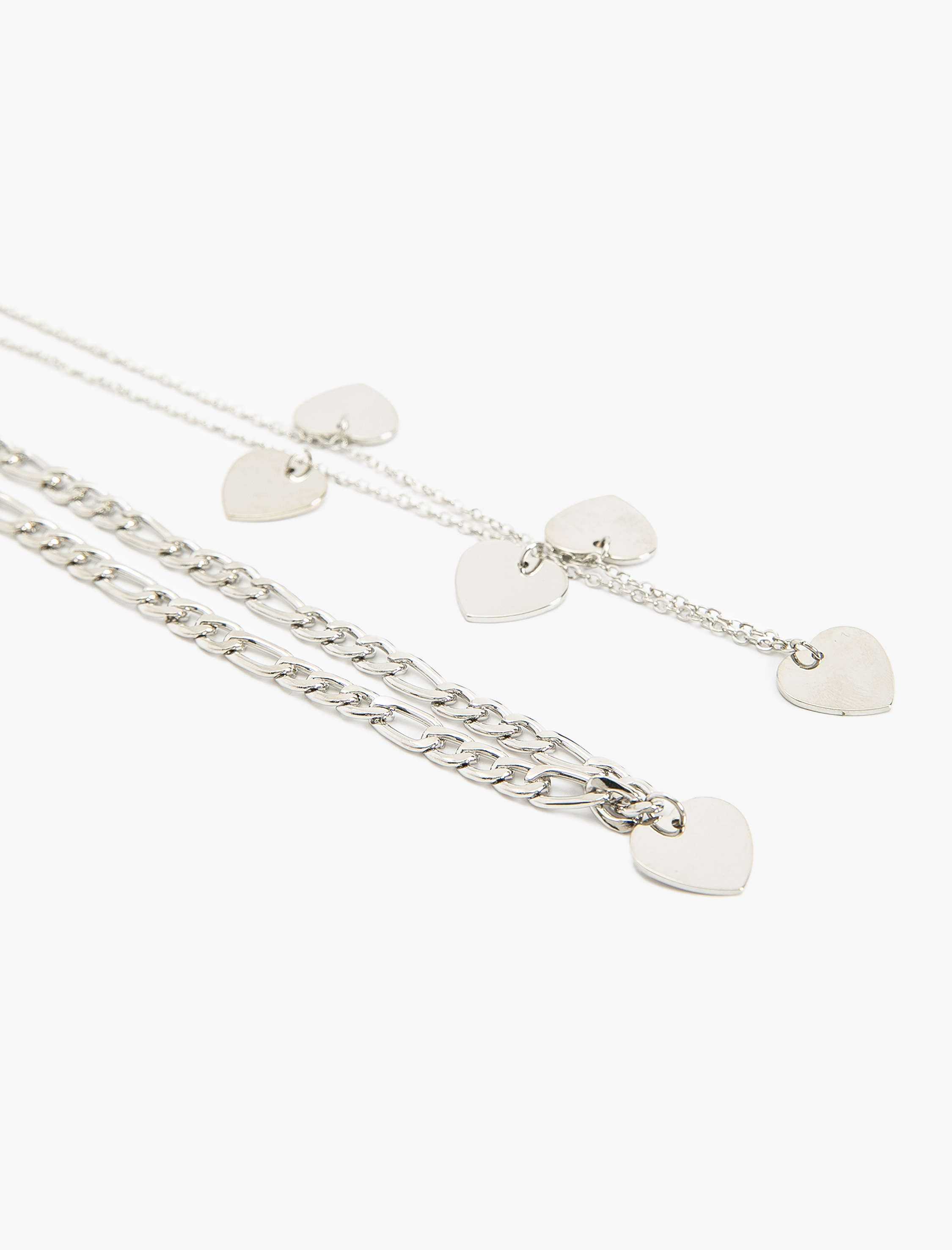  Kadın Kalpli Zincir Kolye Katlı