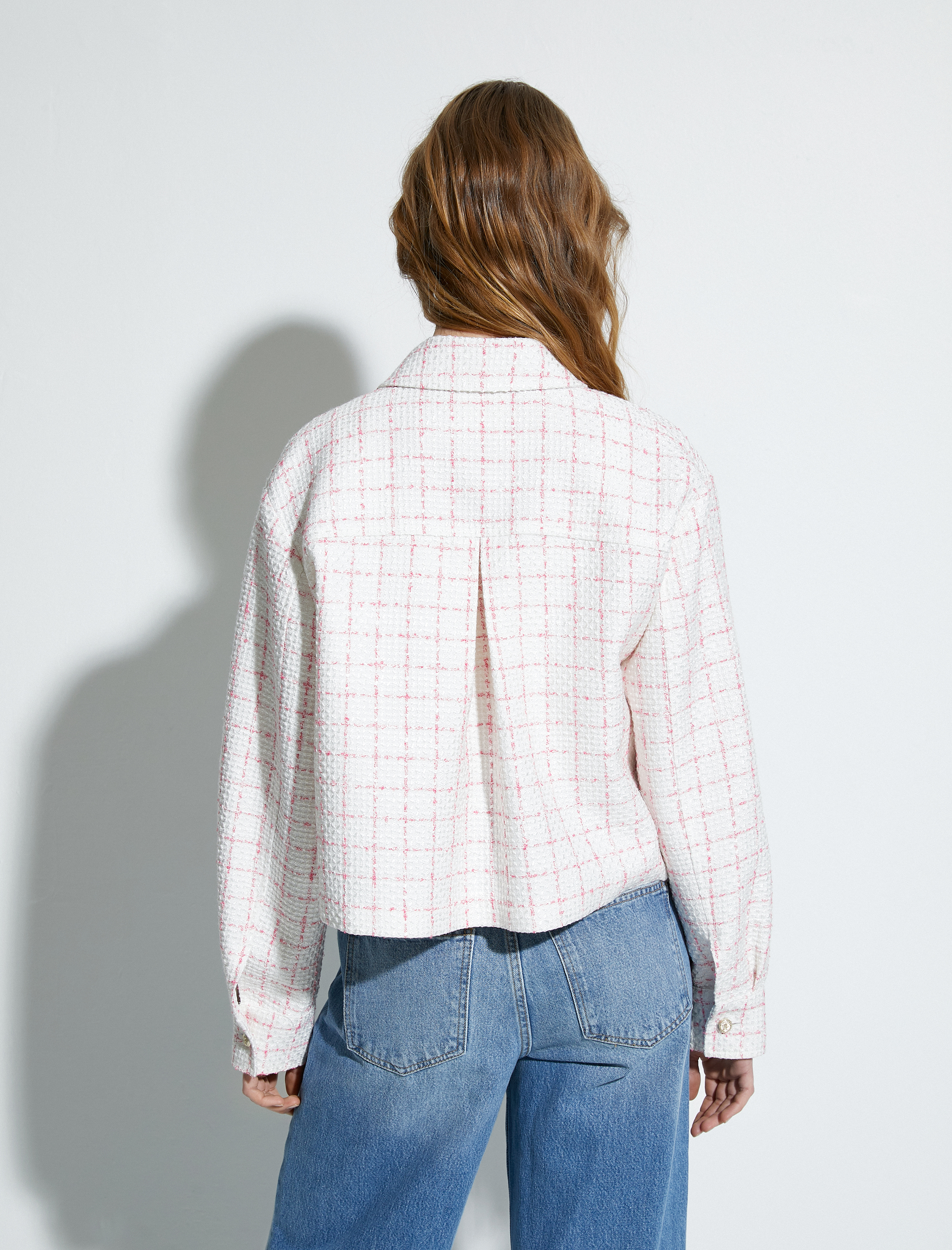   Tüvit Ceket Kapaklı Cepli Düğmeli Gömlek Yaka