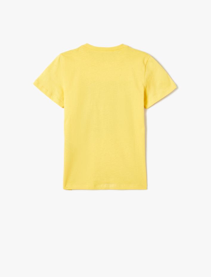 Erkek Çocuk Baskılı Tişört Bisiklet Yaka Kısa Kollu Pamuklu