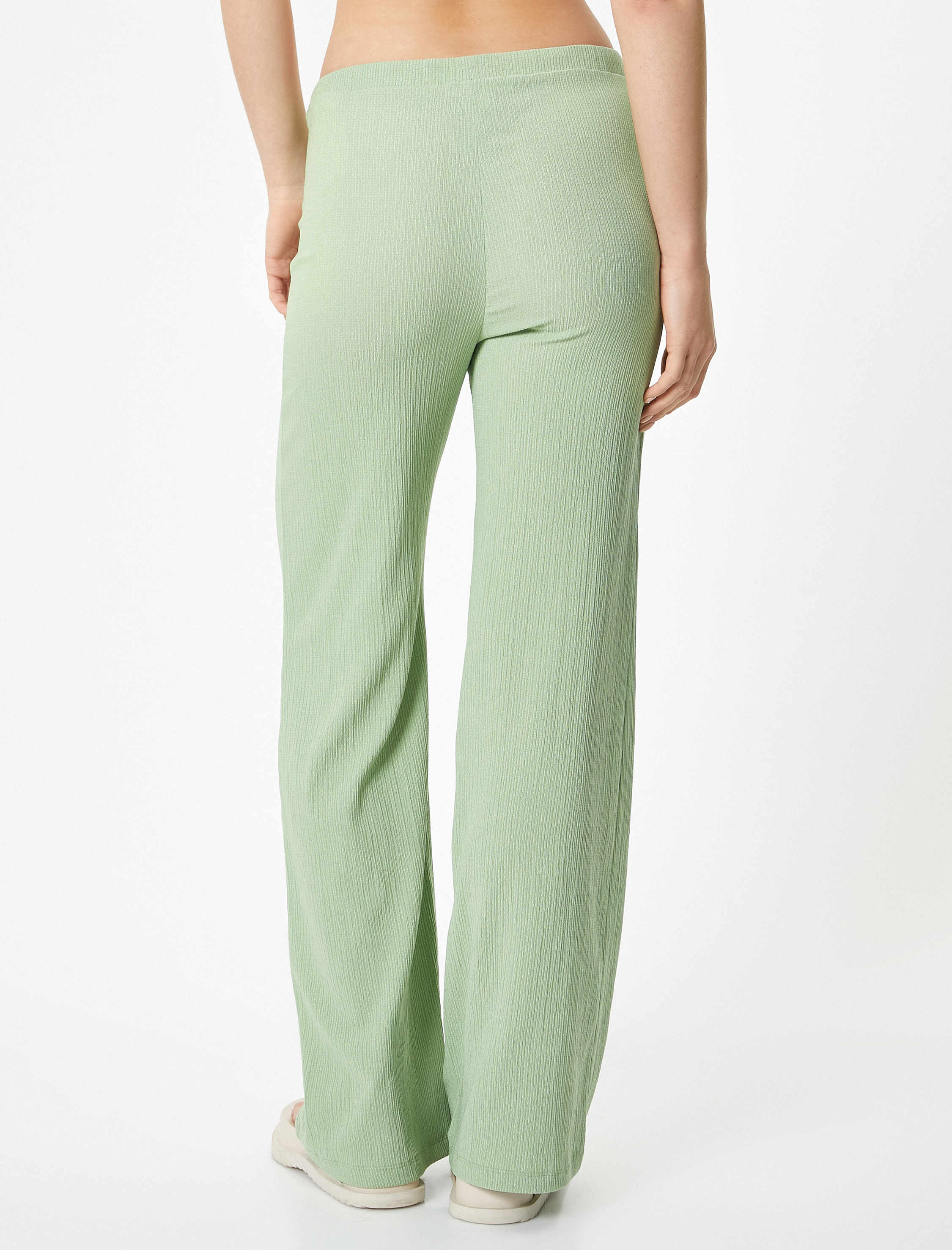   Bol Paça Pantolon Beli Bağlamalı Fitilli Bürümcük