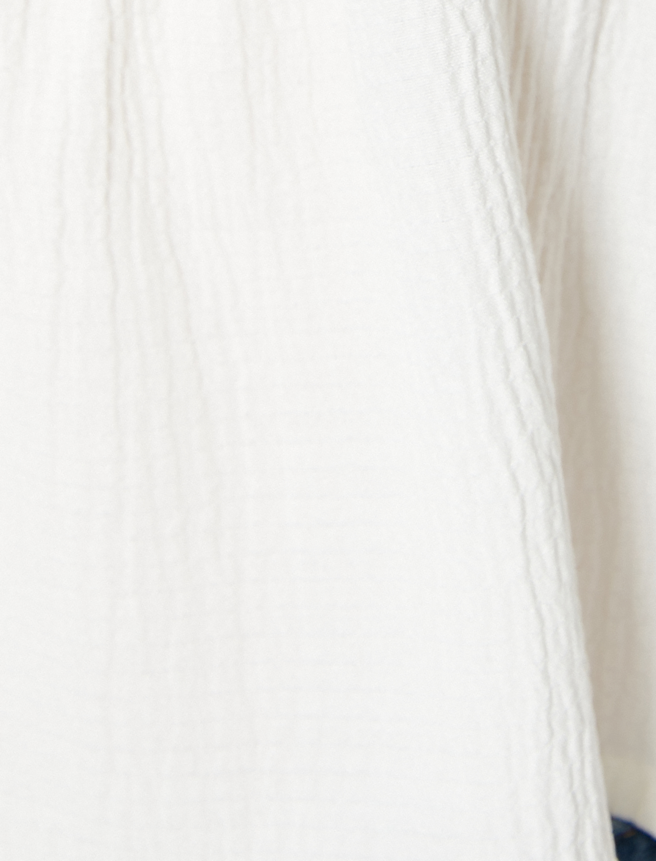   Fırfırlı Bluz Uzun Kollu Yuvarlak Yaka Dokulu