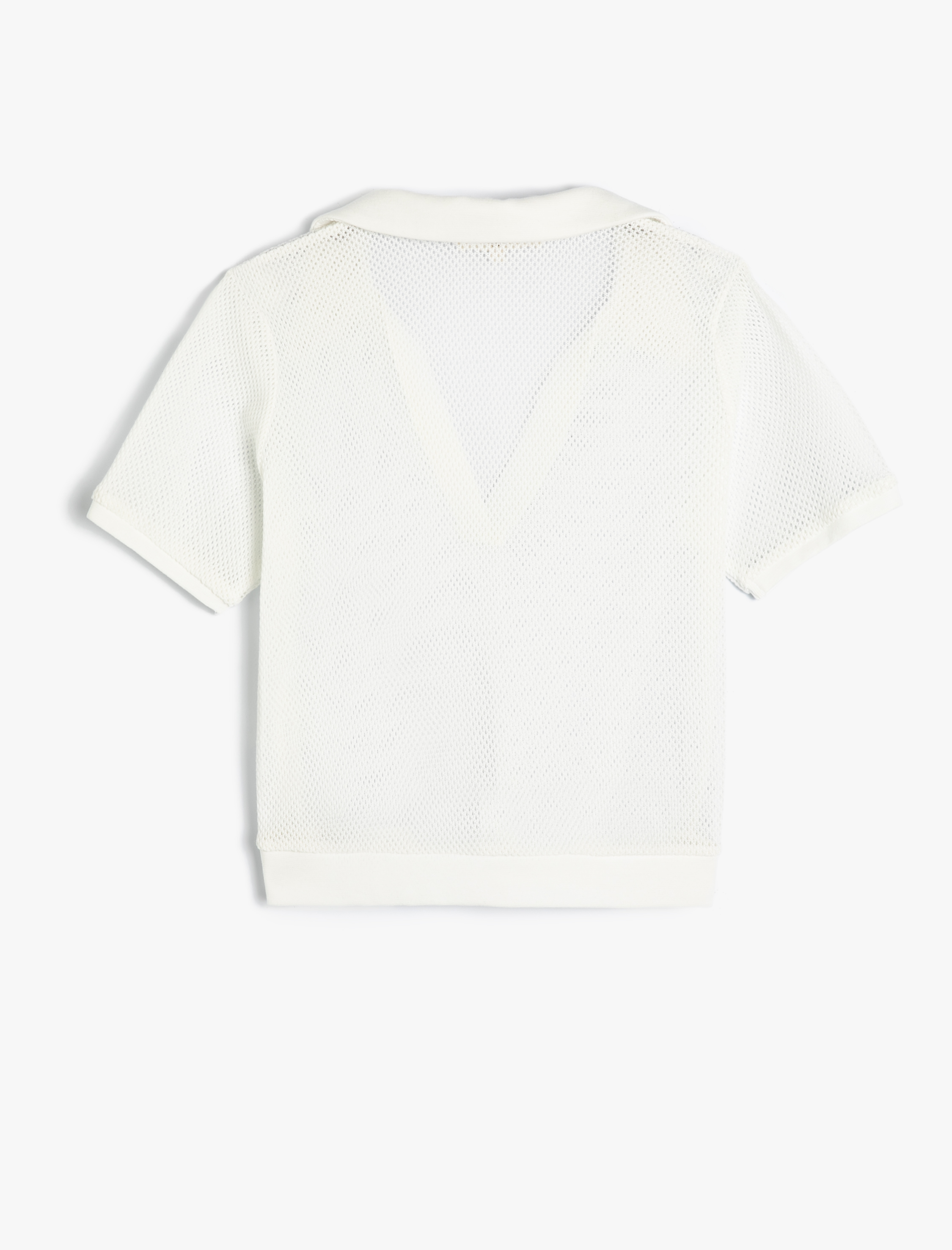   Crop File Tişört Polo Yaka Kısa Kollu