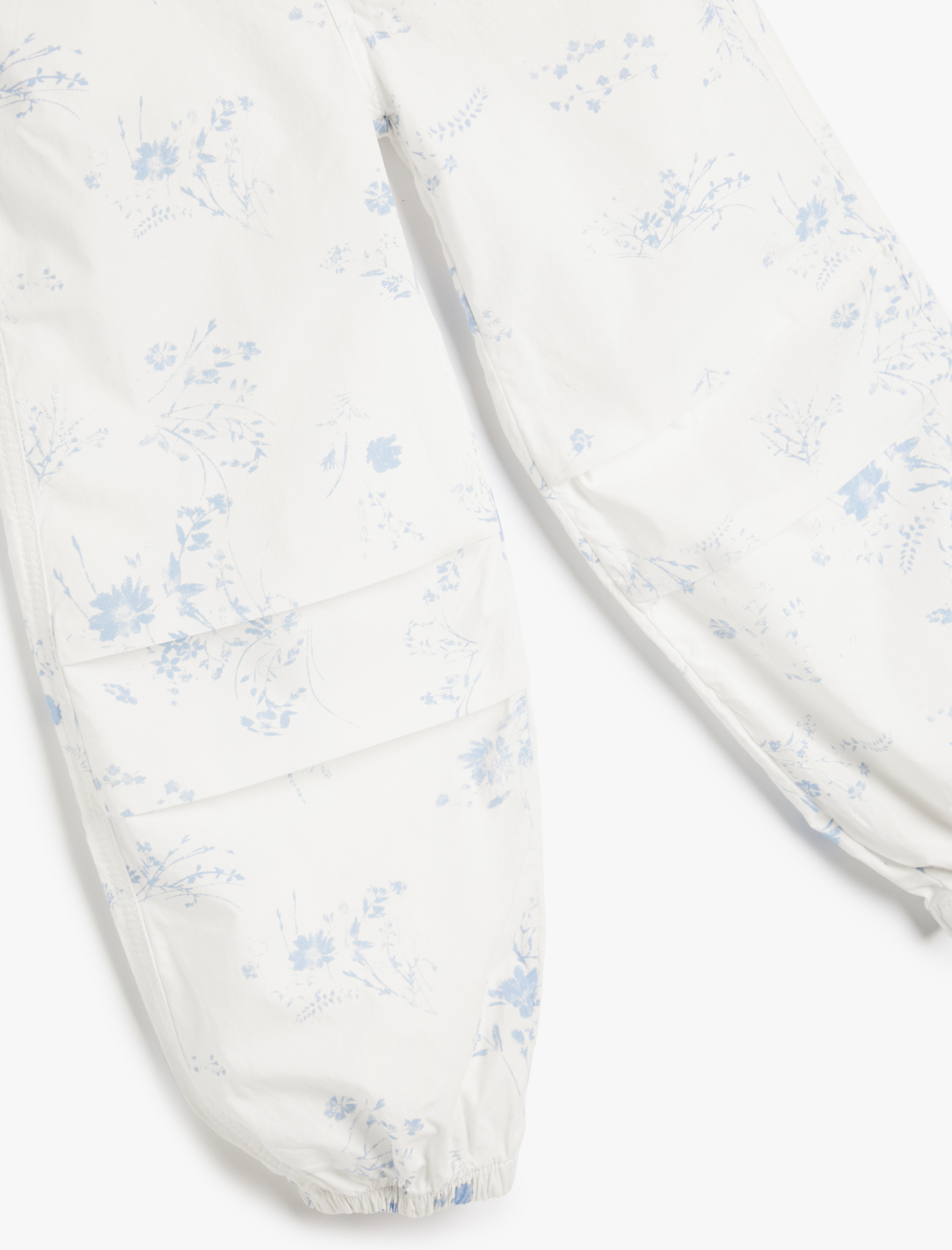  Kız Çocuk Paraşüt Kot Pantolon Pamuklu Beli Lastikli Cepli - Parachute Jean