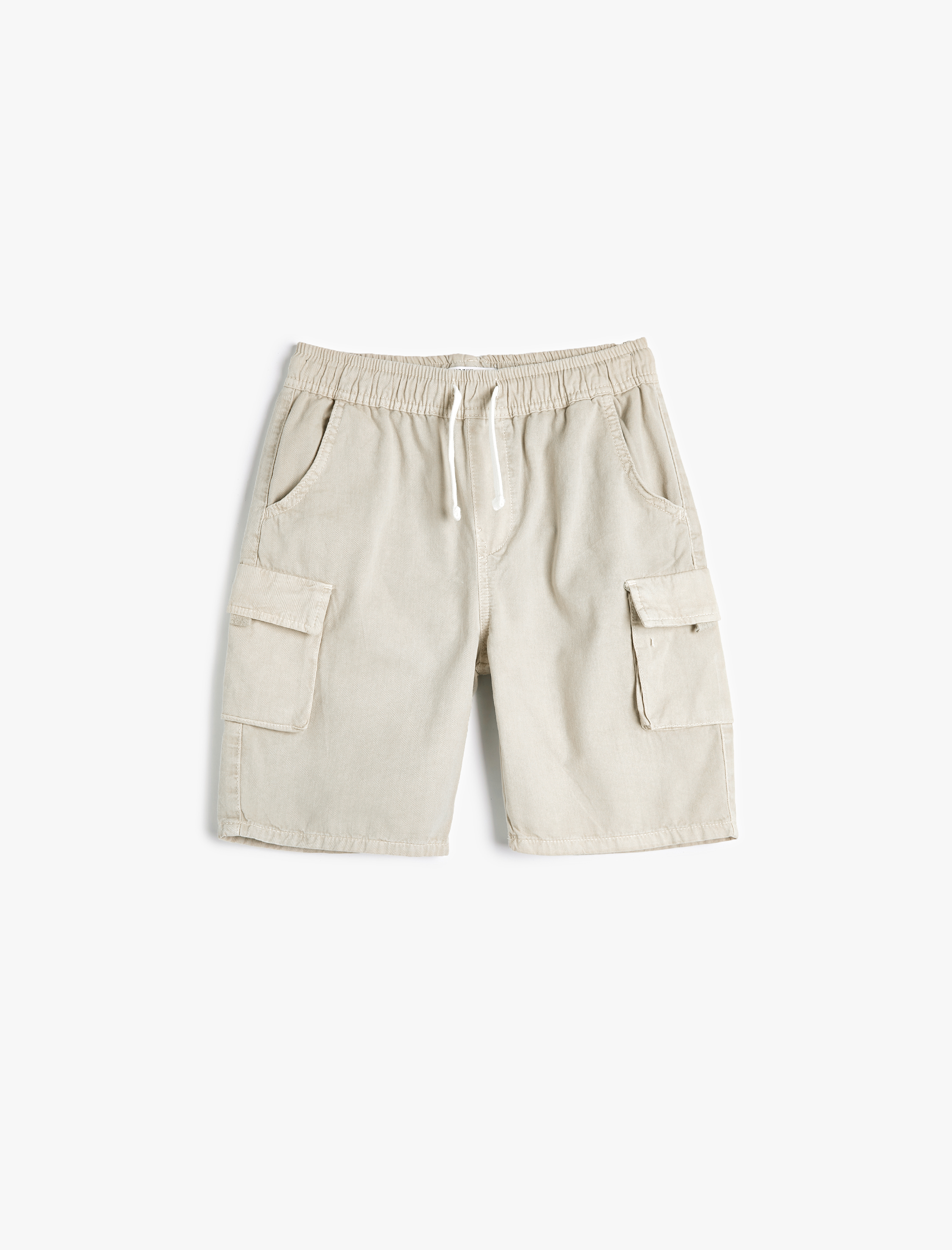  Erkek Çocuk Kargo Şort Beli Bağlamalı Yanları Cepli Pamuklu