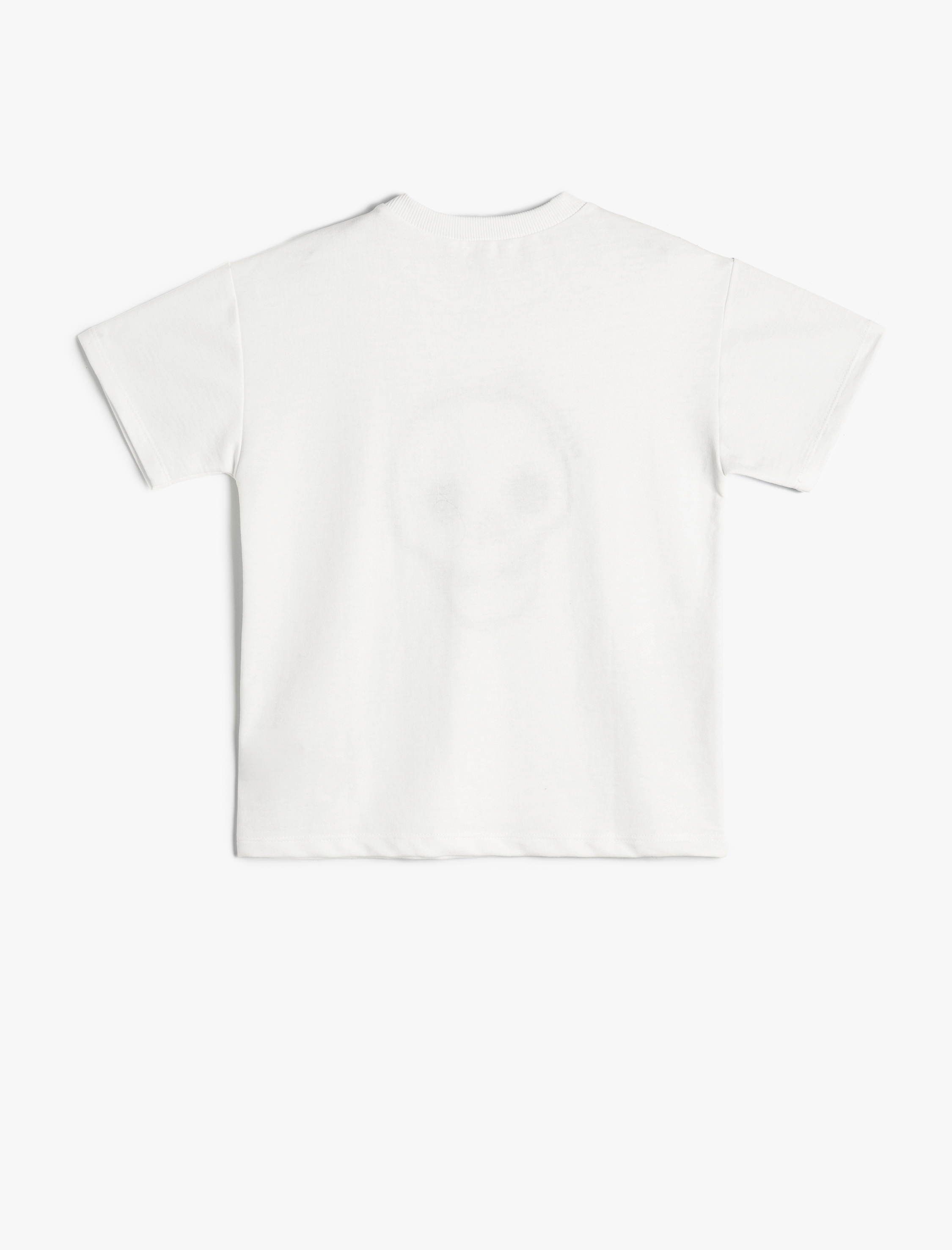  Erkek Çocuk Tişört Kuru Kafa Baskılı Kısa Kollu Bisiklet Yaka Pamuklu