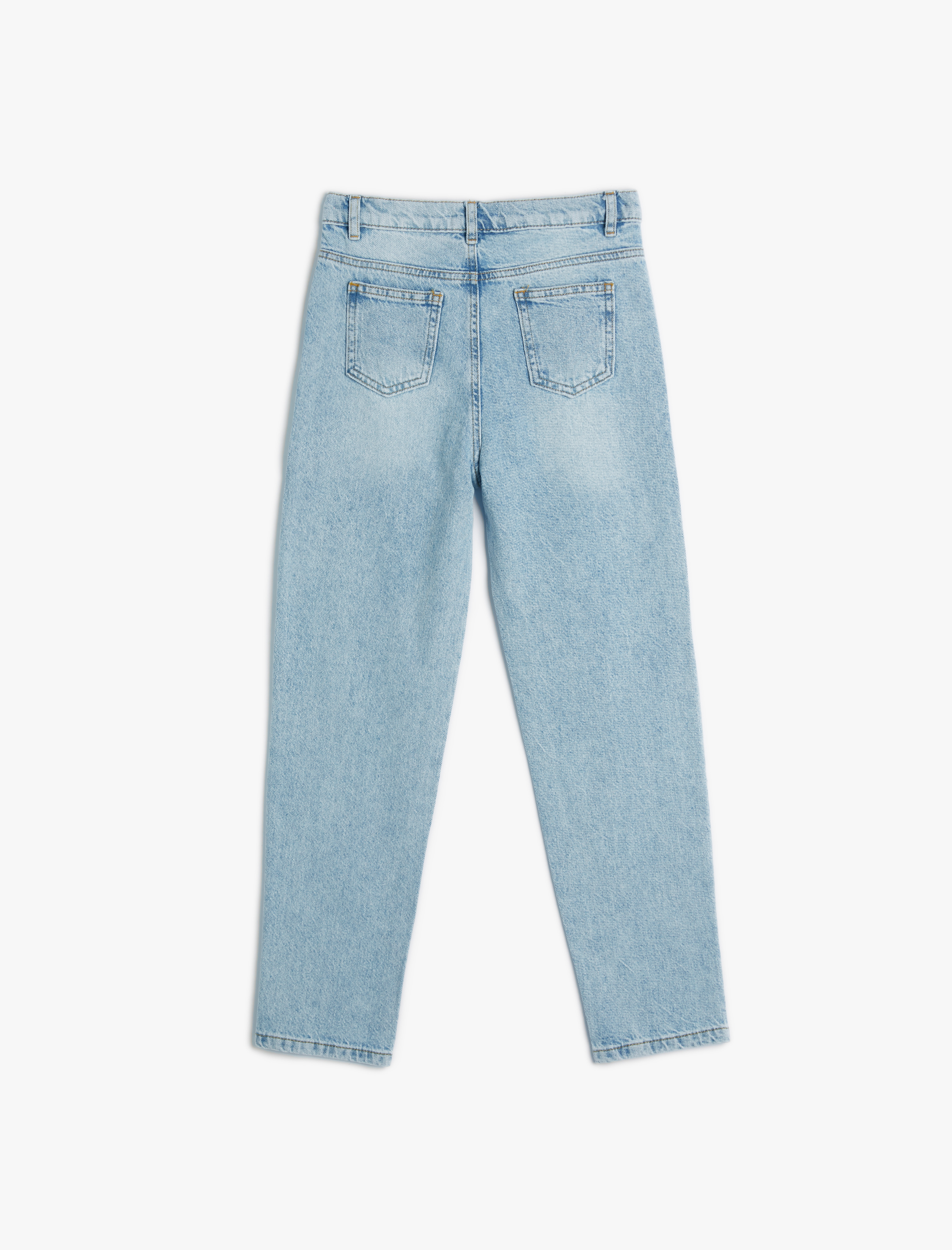  Erkek Çocuk Kot Pantolon Pamuklu Yıpratılmış Detaylı Beli Ayarlanabilir Lastikli