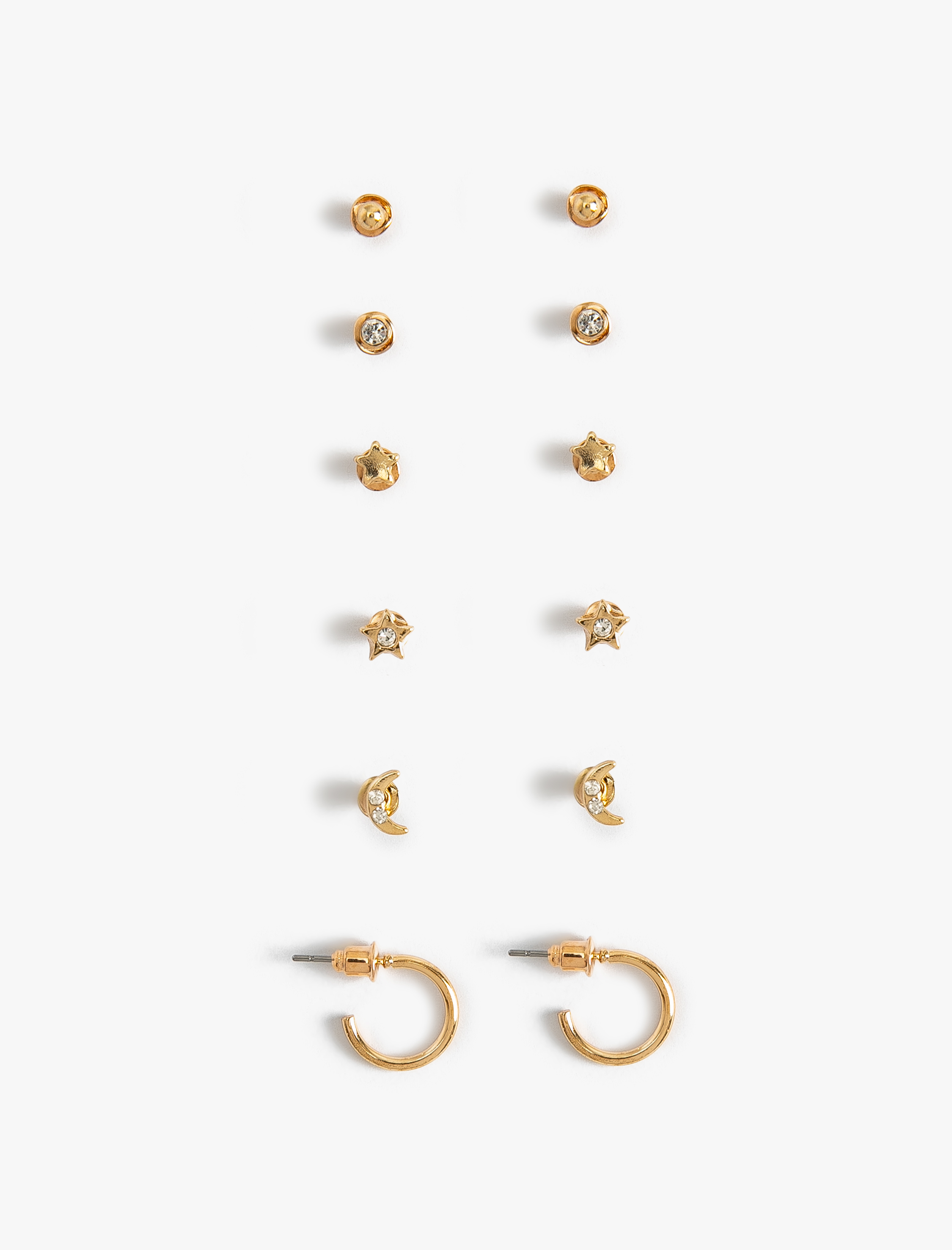  Kadın Küpe Seti 6'lı Taş Detaylı Çelik