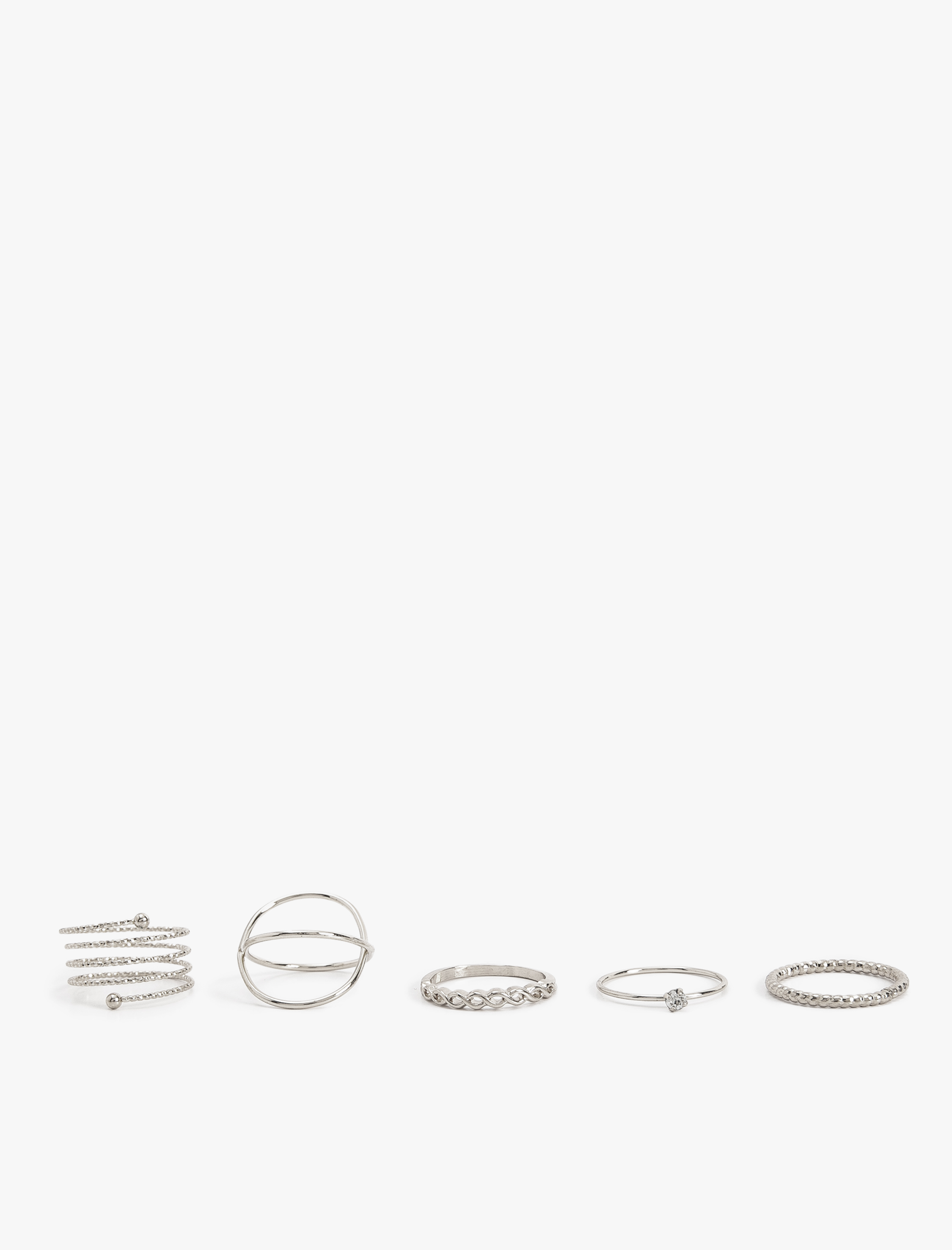  Kadın Yüzük Seti Çelik Karışımlı 5'li