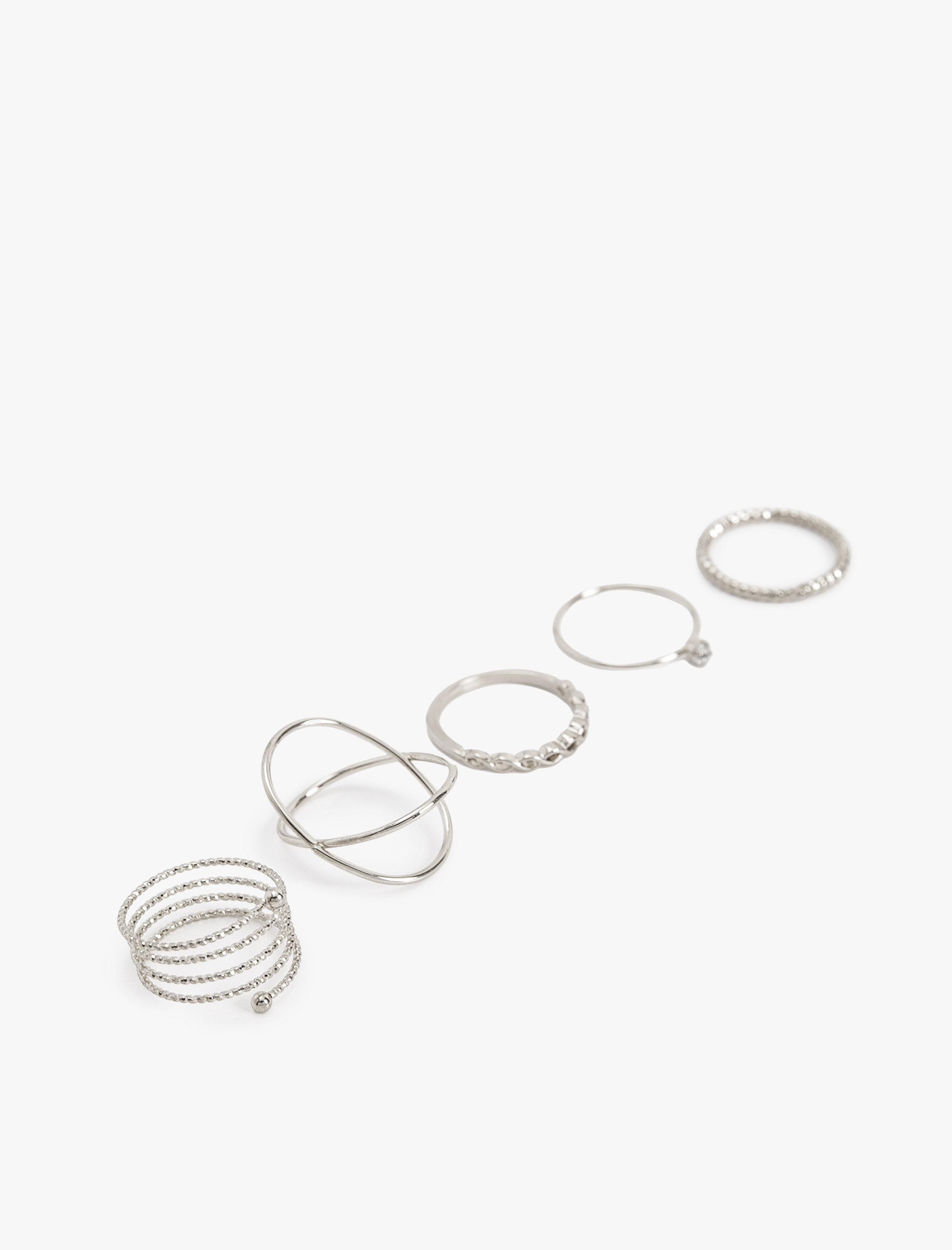  Kadın Yüzük Seti Çelik Karışımlı 5'li