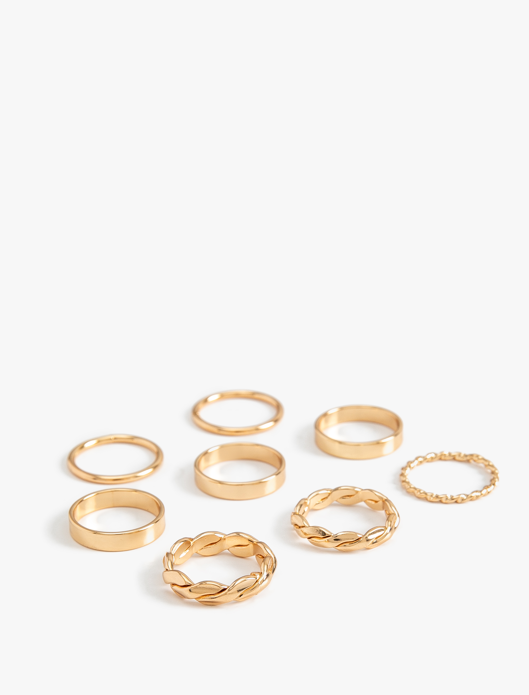  Kadın Burgu 8'li Çelik Yüzük Seti