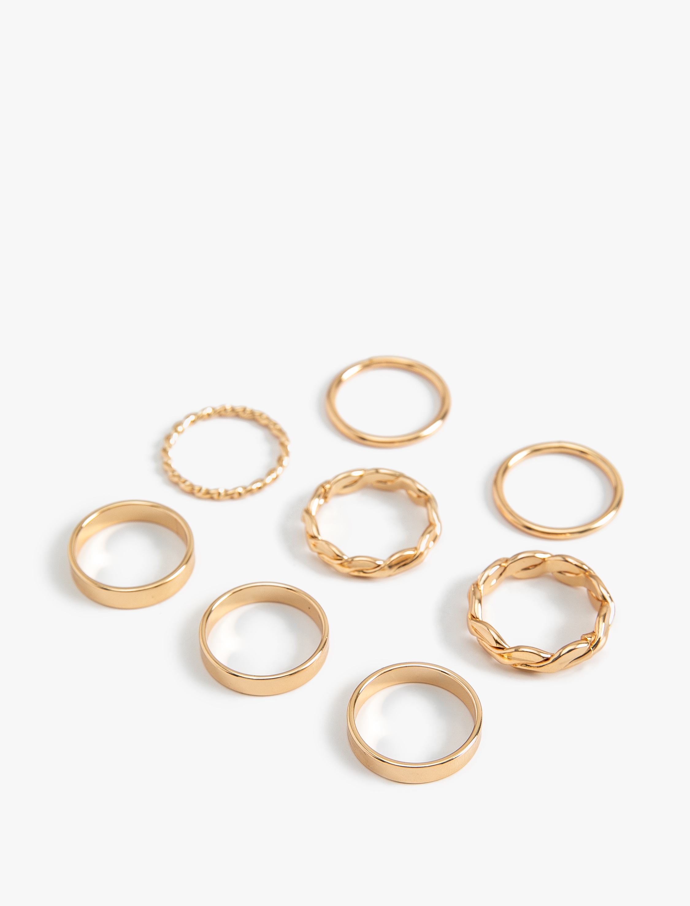  Kadın Burgu 8'li Çelik Yüzük Seti