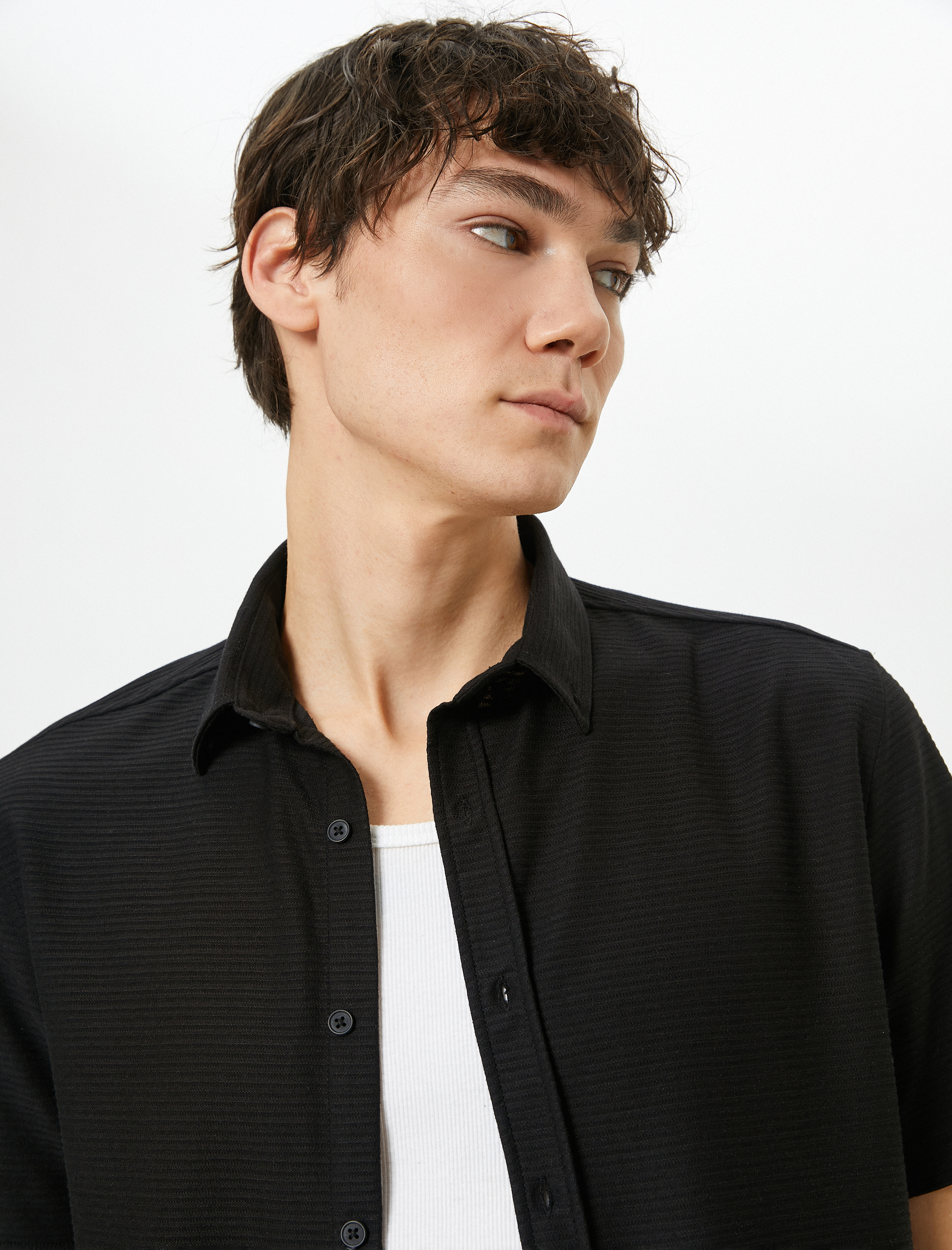   Yazlık Gömlek Kısa Kollu Klasik Yaka Düğmeli Regular Fit